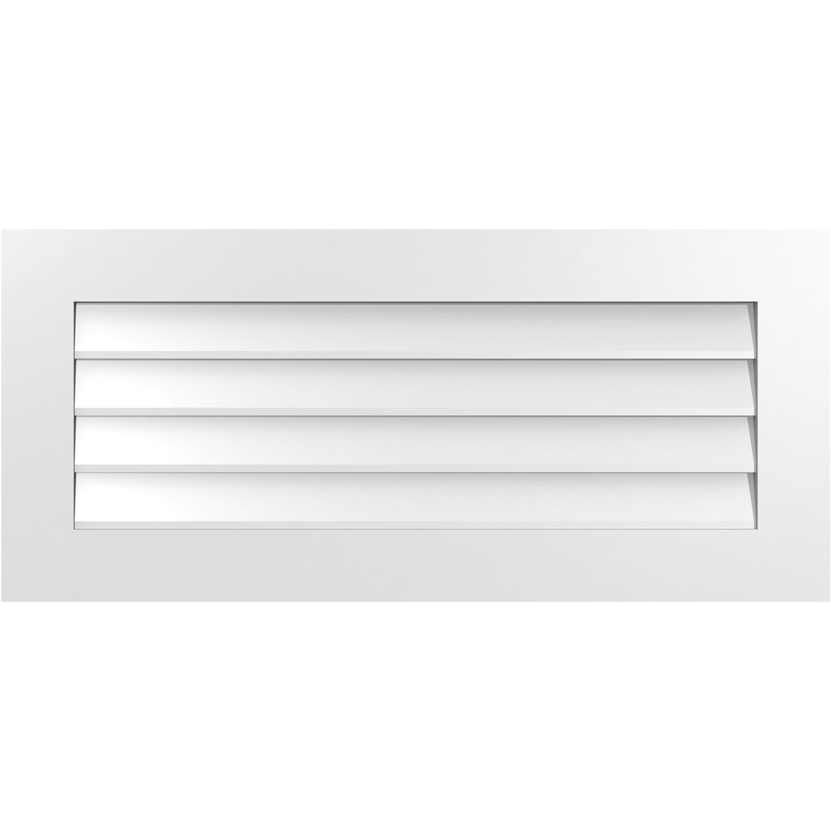 Ekena Millwork GVPVE40X1801SN 40-Inches x 18-Inches Off-white Rectangle PVC Gable Louver Vent