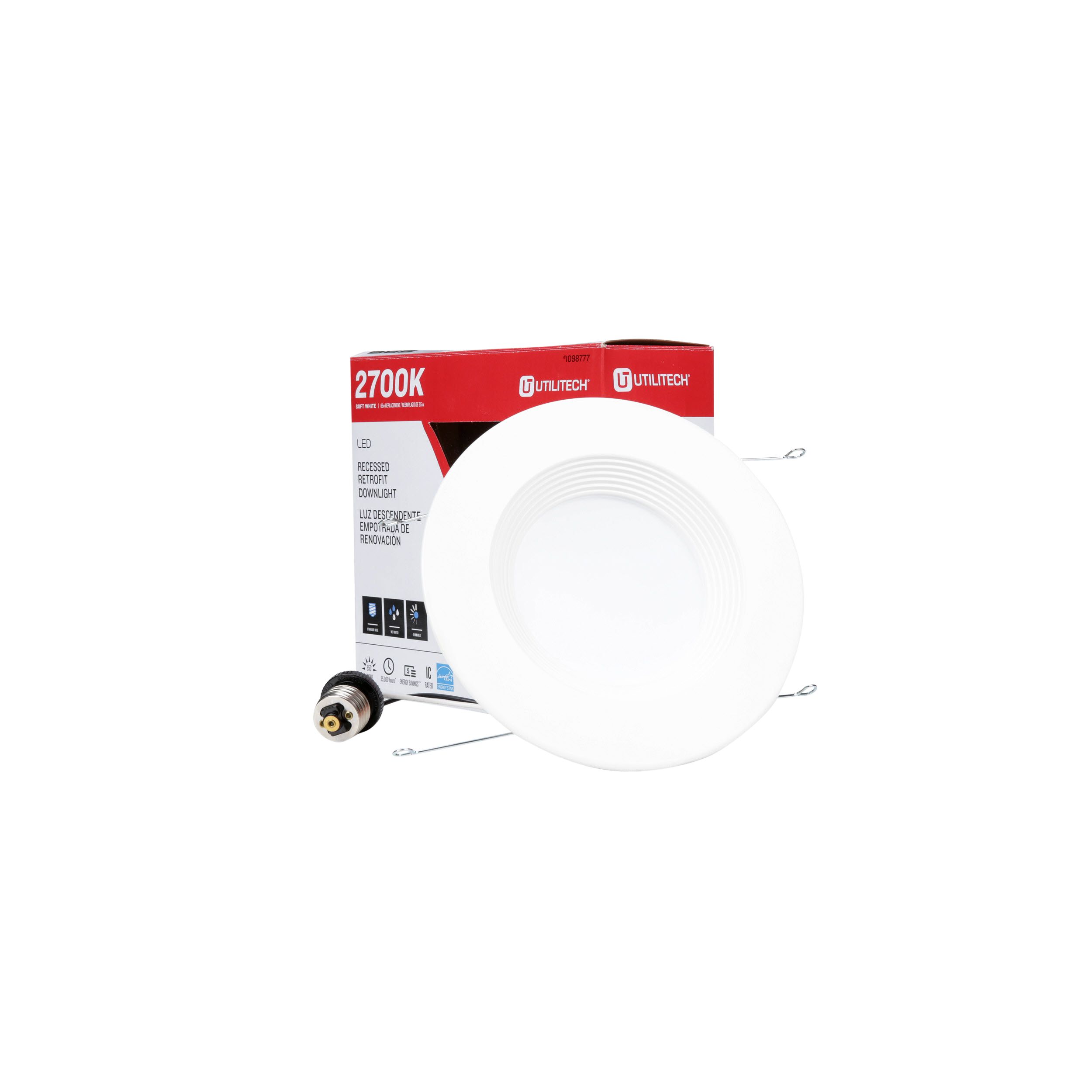Utilitech LED 2700k Soft White 65w Eqv Round Dimmable Recessed Downlight 1098777 for sale online 
