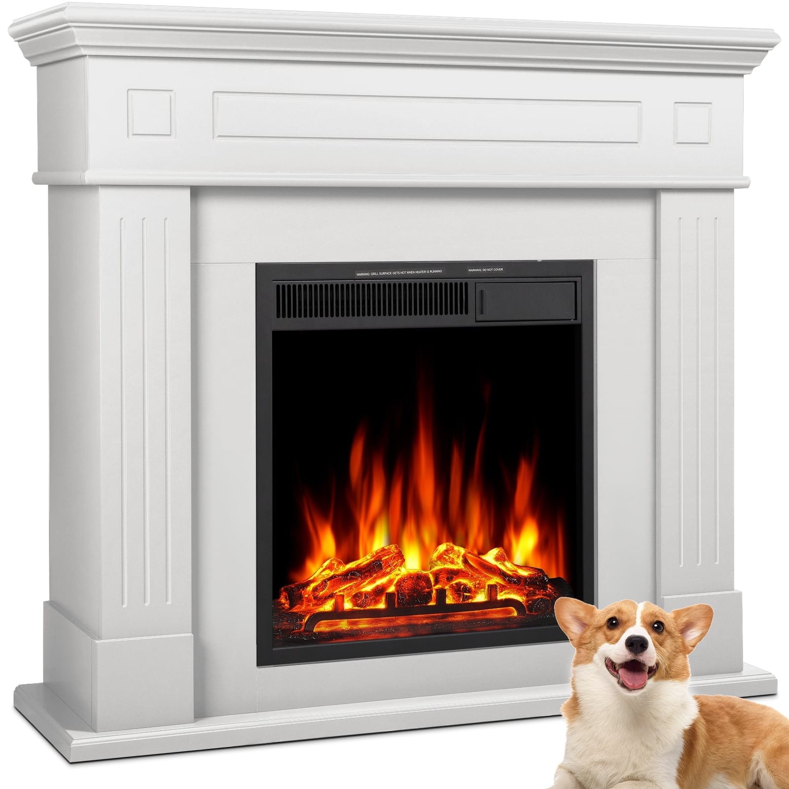 COWSAR 43.31-in W Pearlwhite Infrared Quartz Electric Fireplace LSSM027PWH Sansujyuku sansujyuku.com