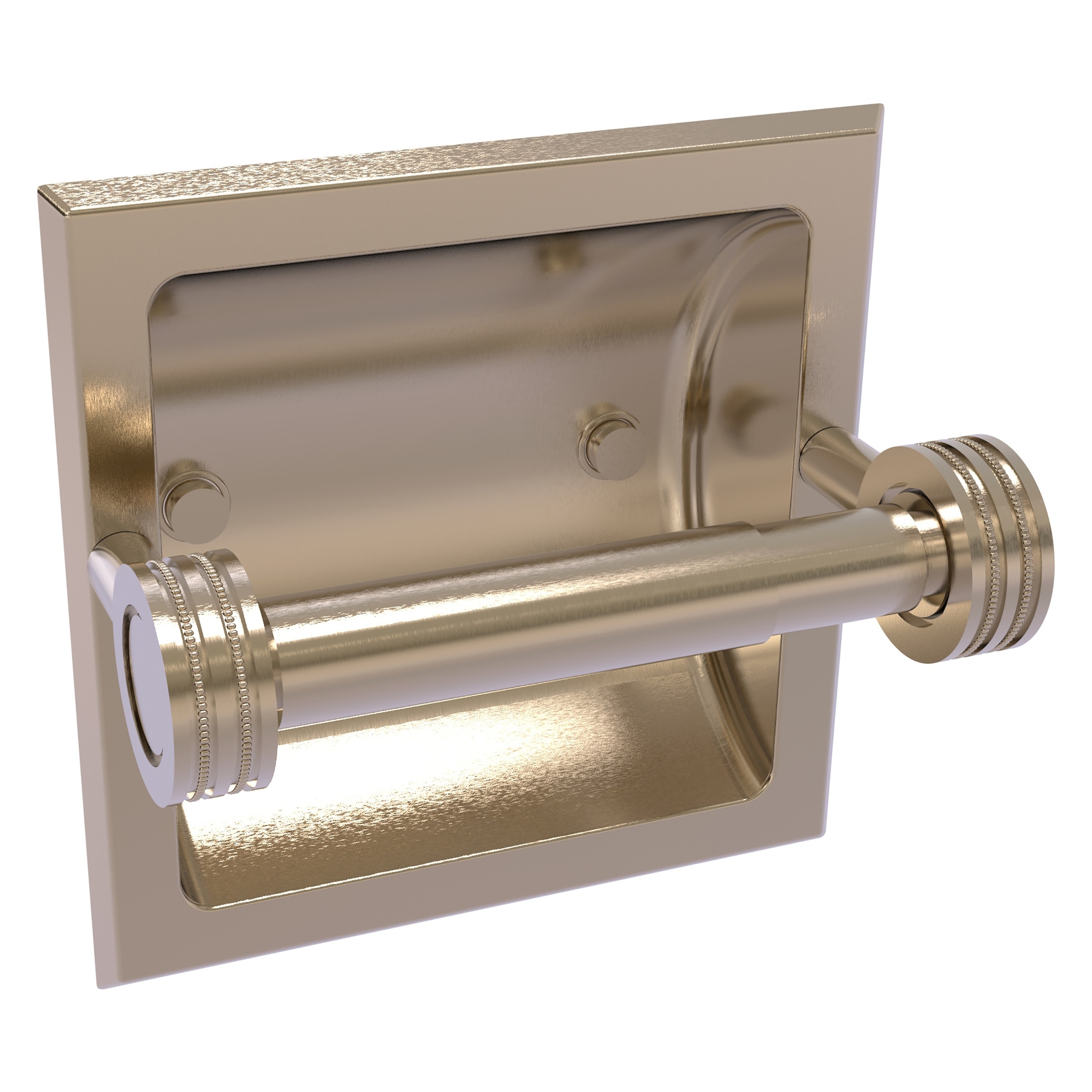 Allied Brass 2024-CD-PEW Continental Antique Pewter Recessed Double post Toilet Paper Holder 1 -Rolls with Storage