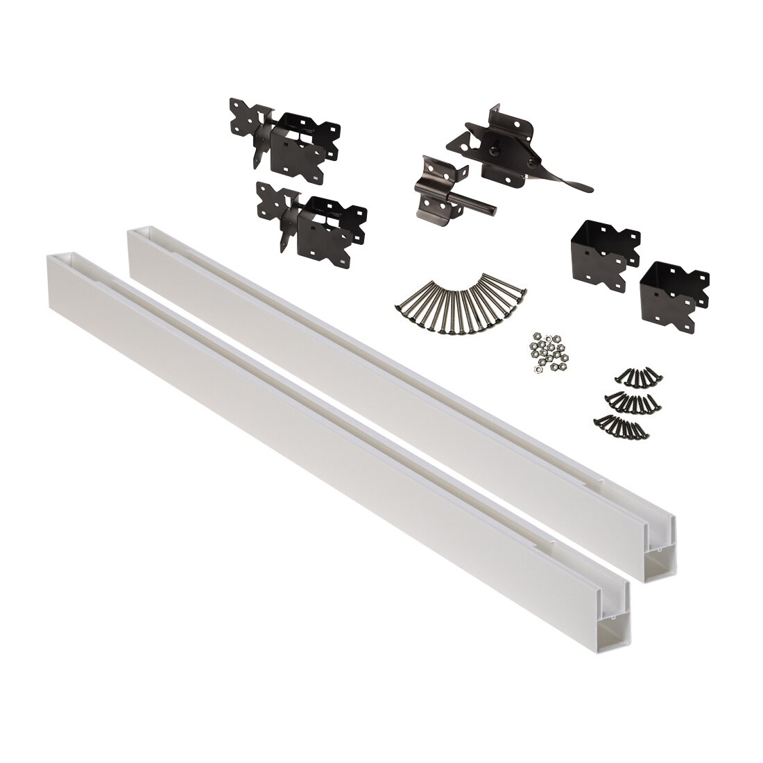 Outdoor Essentials Pro Series 6-ft H x 4-ft W White Privacy Vinyl Flat-top Fence Gate Kit (Unassembled)