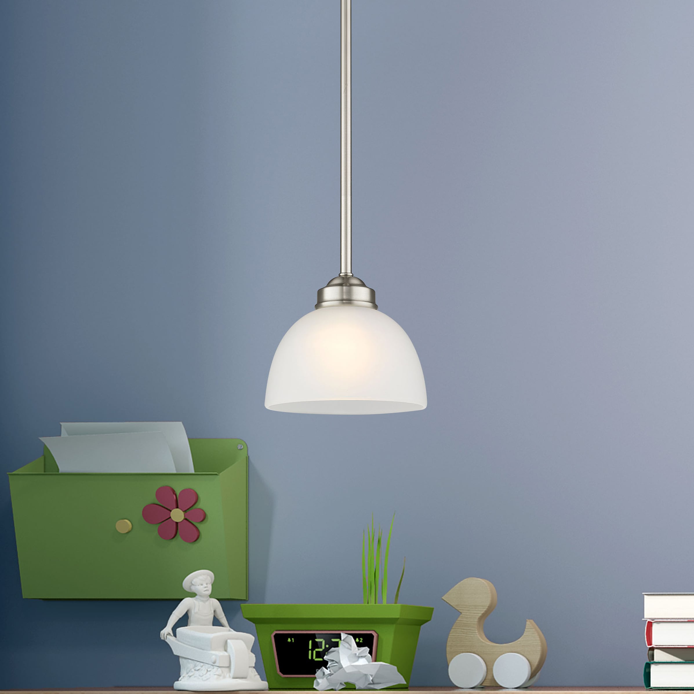 Somerset Sleek Contemporary Mini Pendant Light in Brushed Nickel