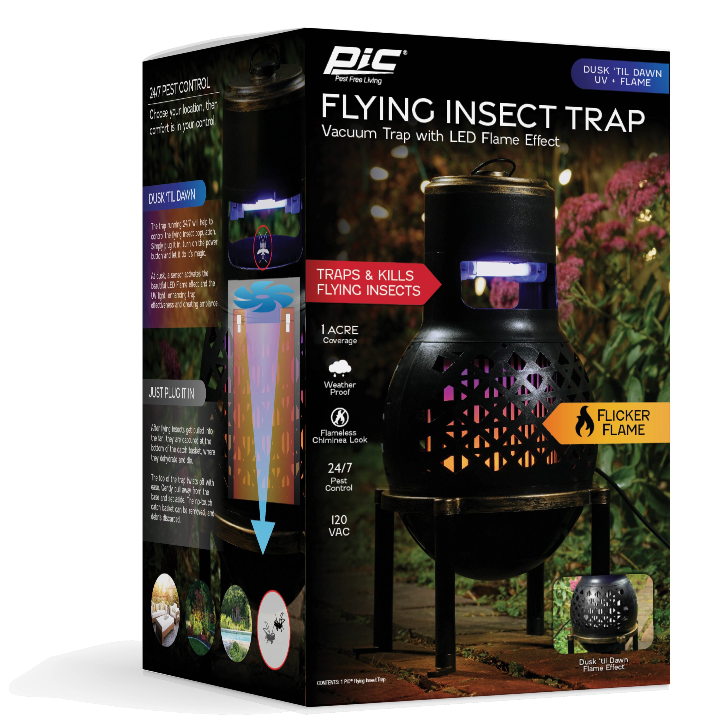 PIC Flame Effect Flying Outdoor Insect Trap