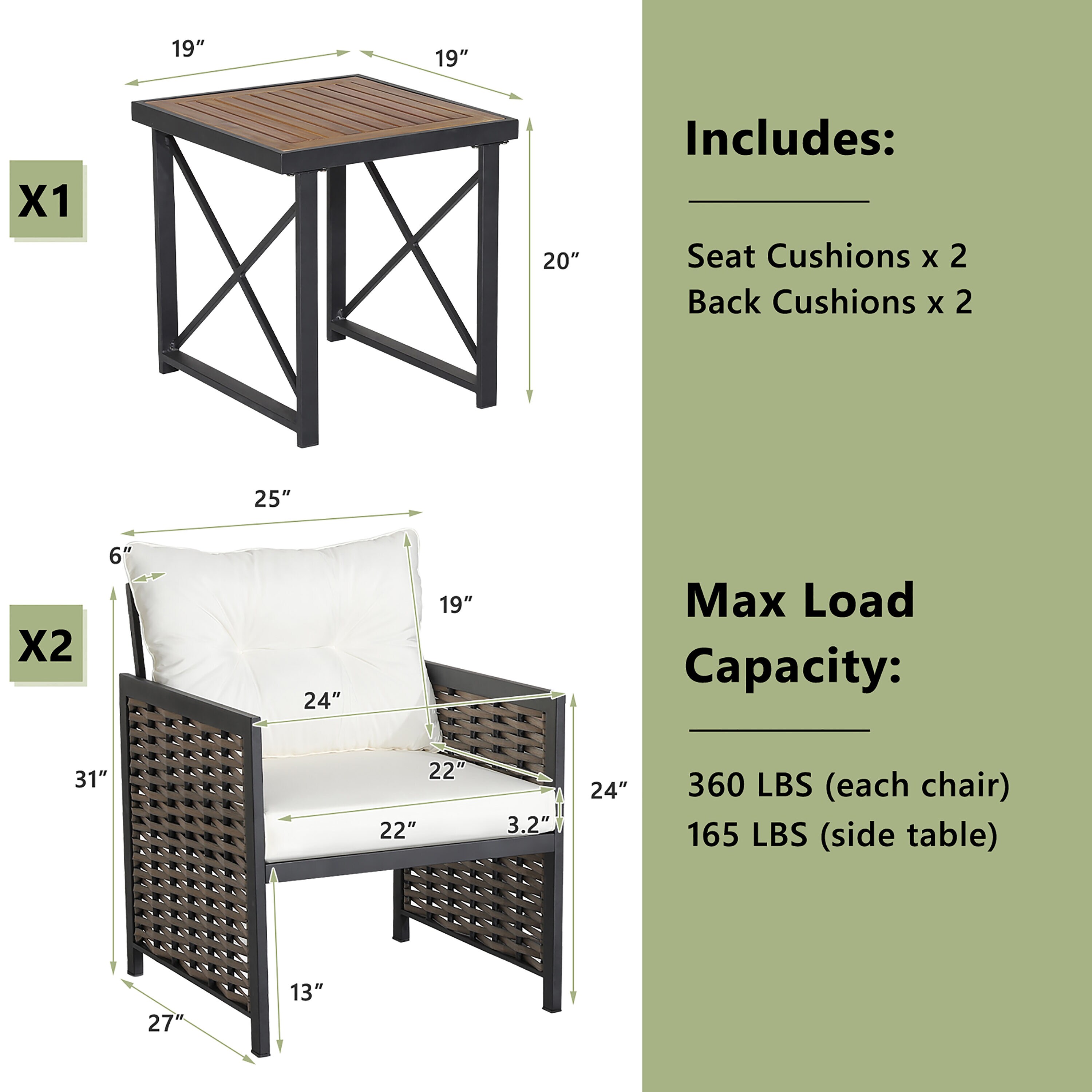 Costway HW70686WH Patio-Conversation-Sets - View #6