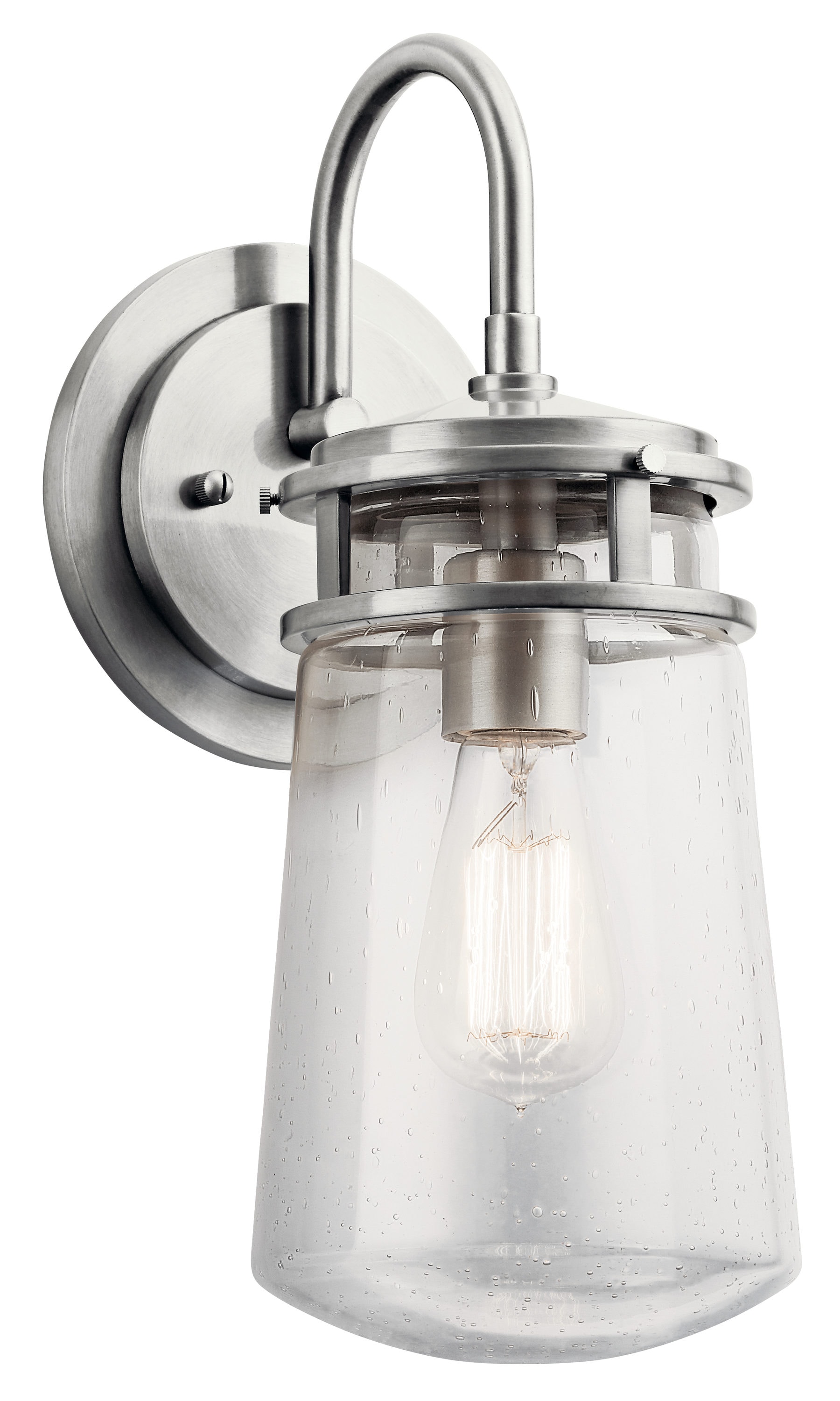 Kichler 49445BA Lyndon 1 -Light 15-in H Brushed Aluminum Hardwired Outdoor Wall Light