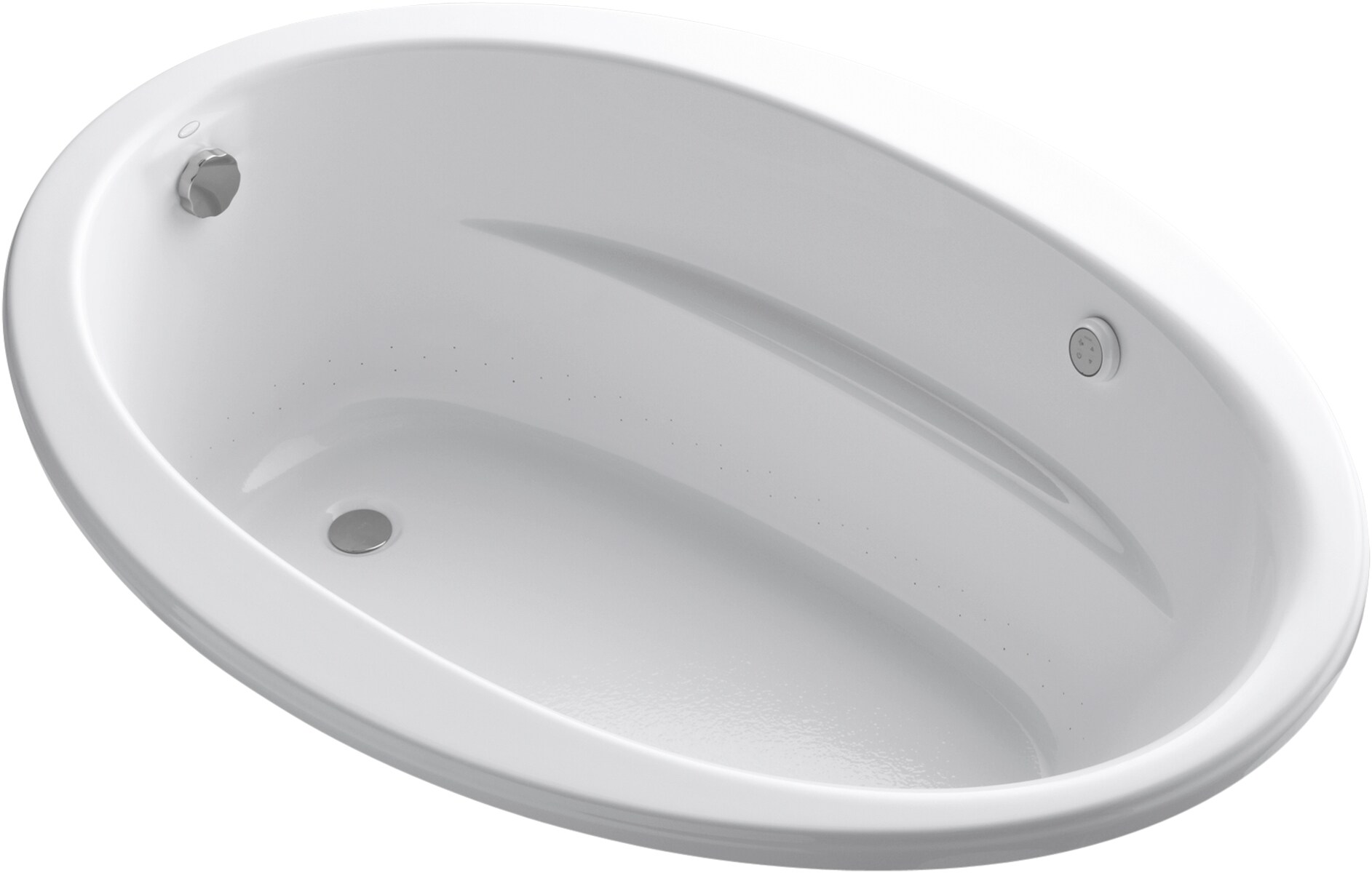 KOHLER K-1162-GH-0 Sunward 60-Inches x 42-Inches White Acrylic Oval Drop-in Air bath ( Reversible Drain )