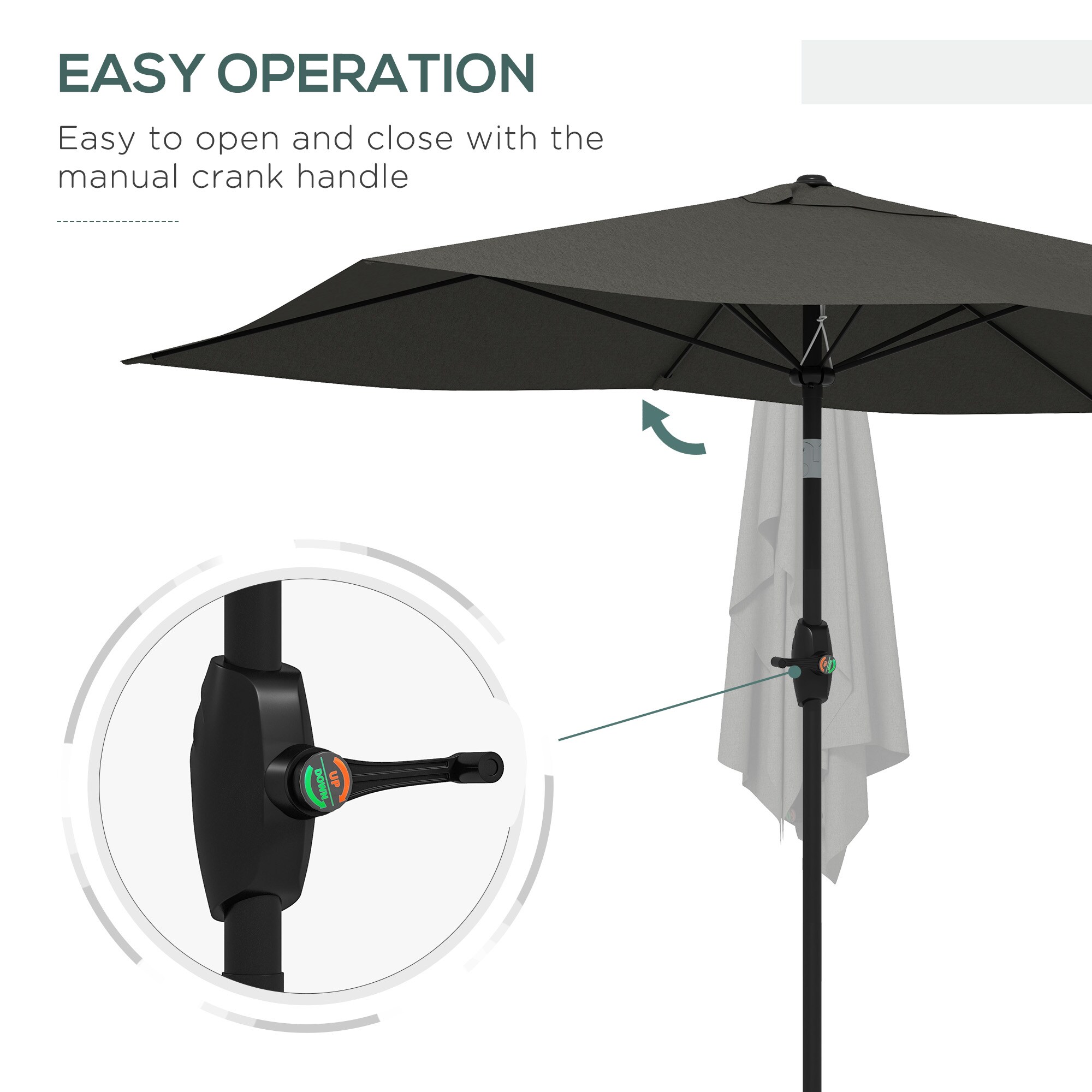 Outsunny 84D-158V01CG Umbrellas-2 - View #7
