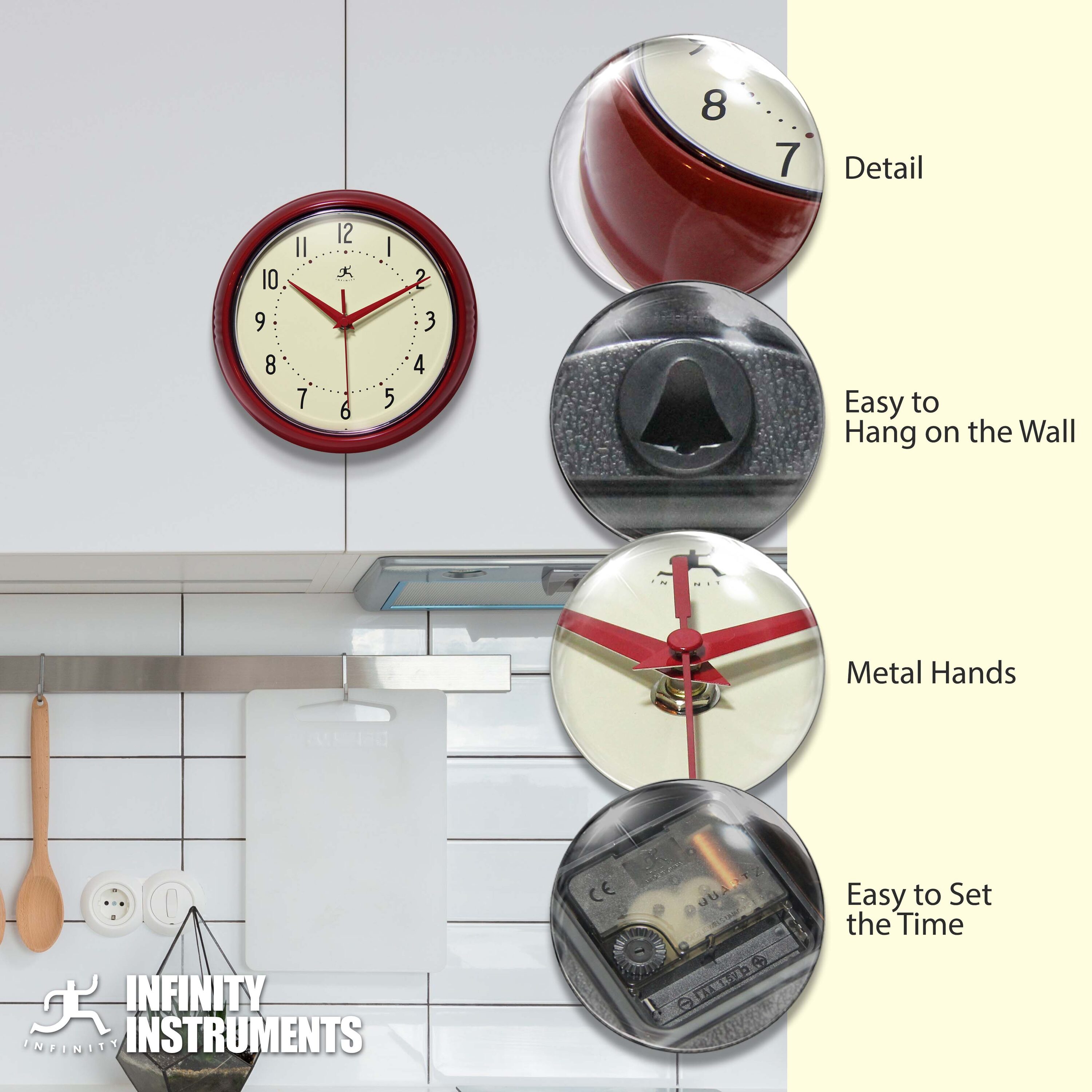 Infinity Instruments 10940-RED Indoor-Outdoor-Clocks - View #7