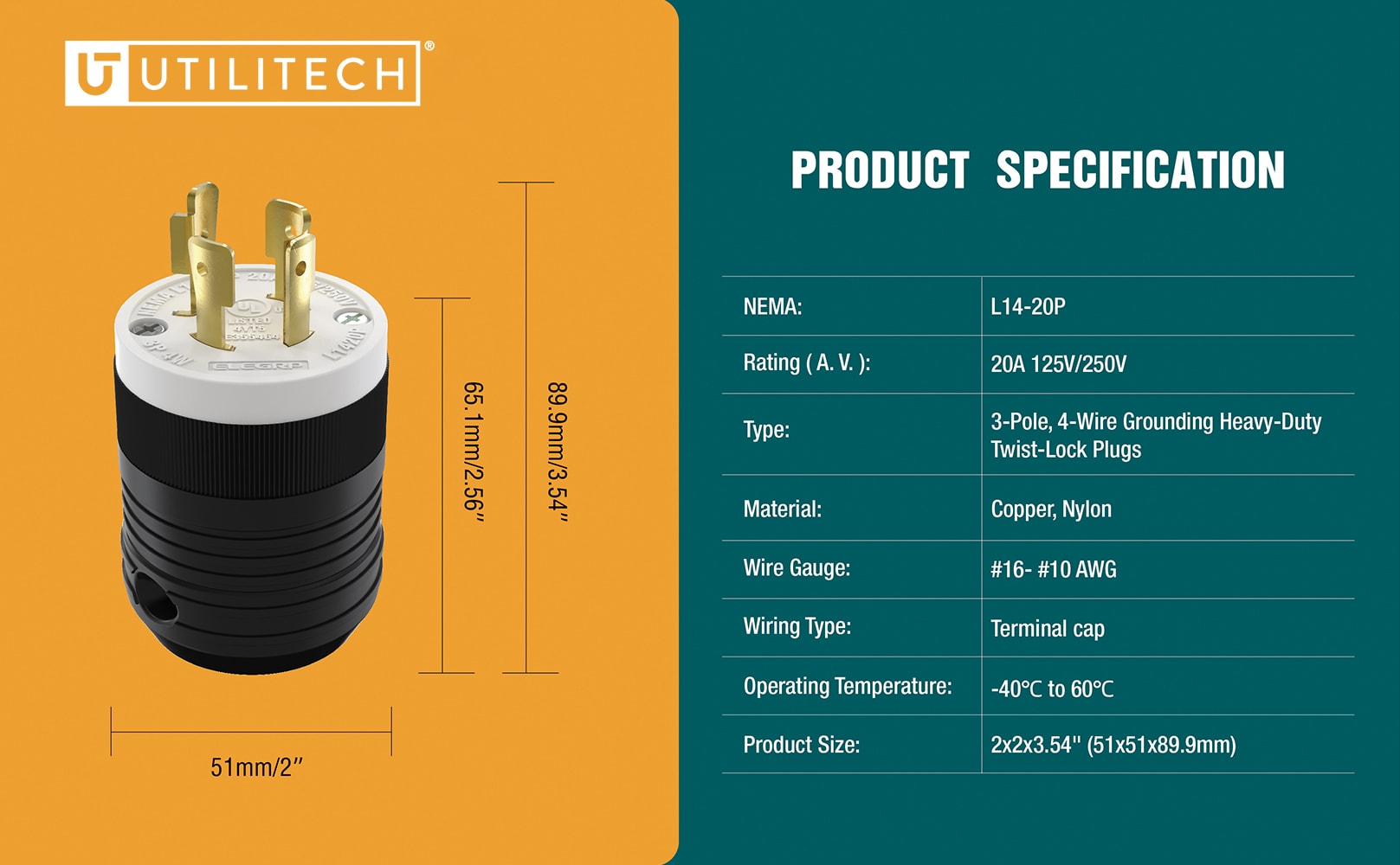 Utilitech L1420P Electrical-Plugs-Connectors - View #7
