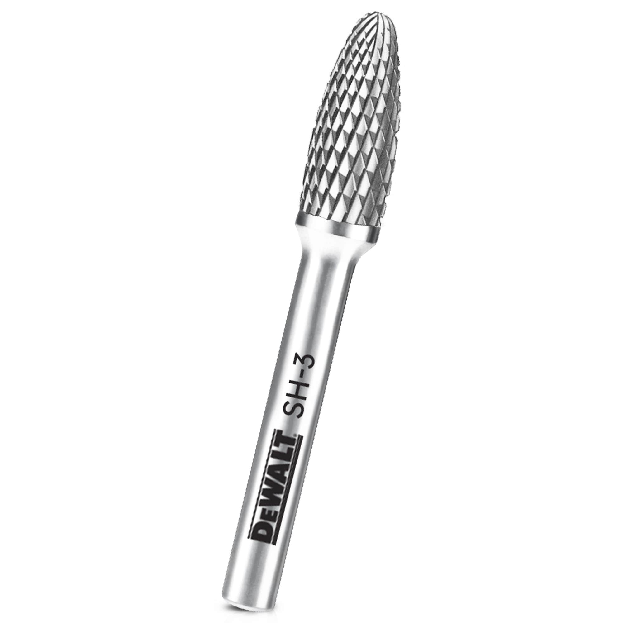 DEWALT SINGLE CARBIDE BURR SIZE SH-3 WITH 1/4 INCH SHANK