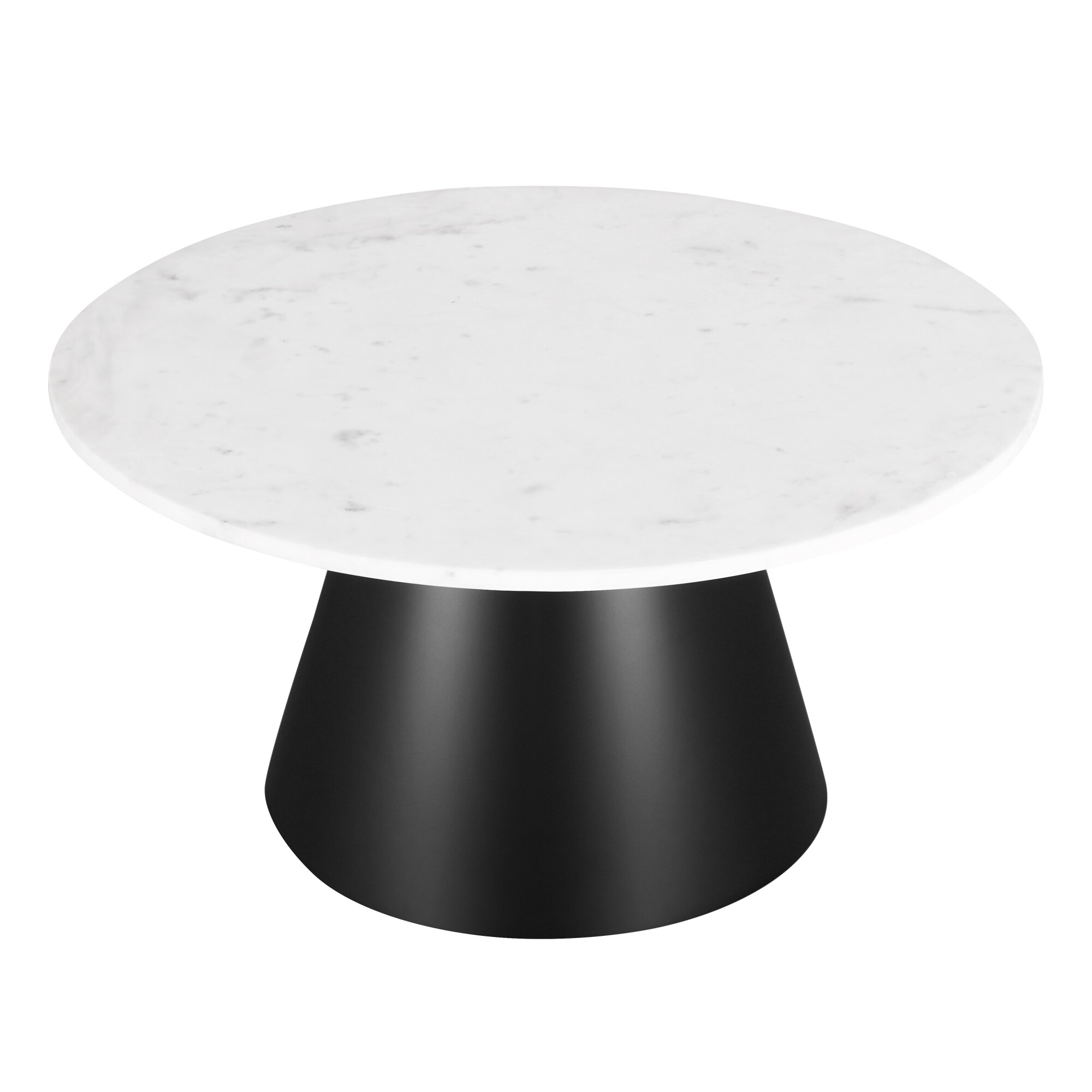Inspired Home CT568-24BK-LS Percy White Granite/Marble Modern Coffee Table
