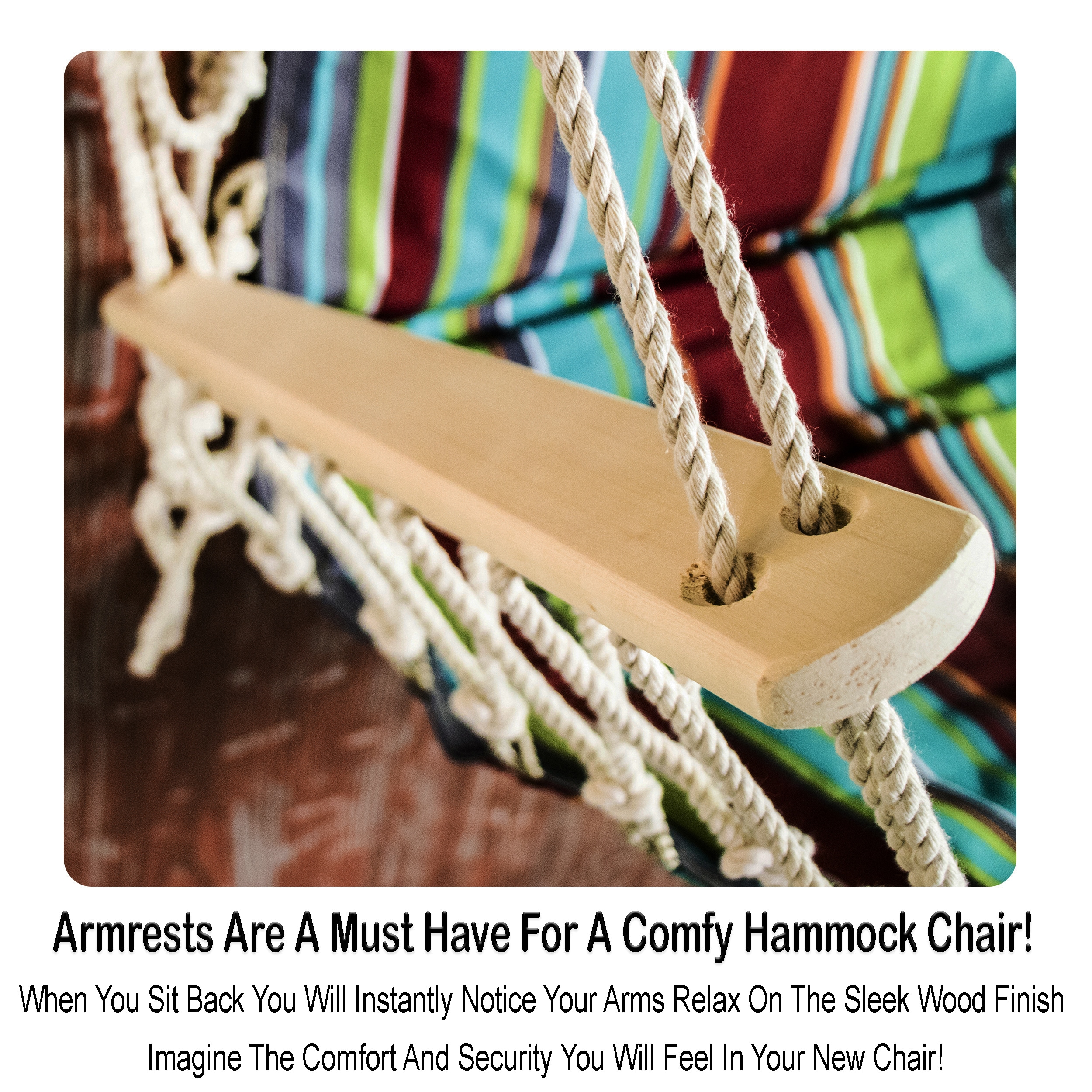 Hammock chair with online wooden arms