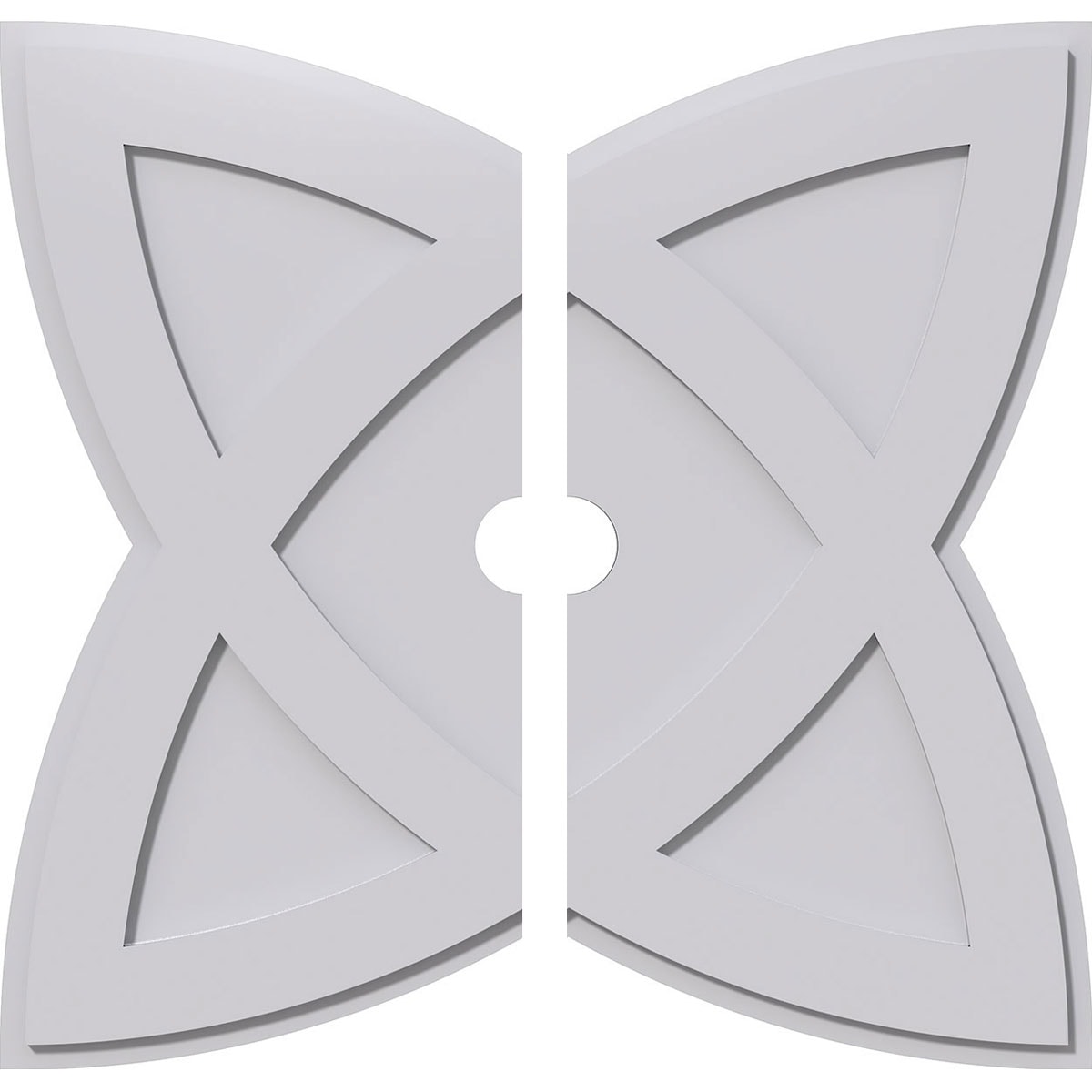 Ekena Millwork CMP32CM2-03000 Cosmo 32-in W x 32-in L Contemporary White PVC Split Ceiling Medallion