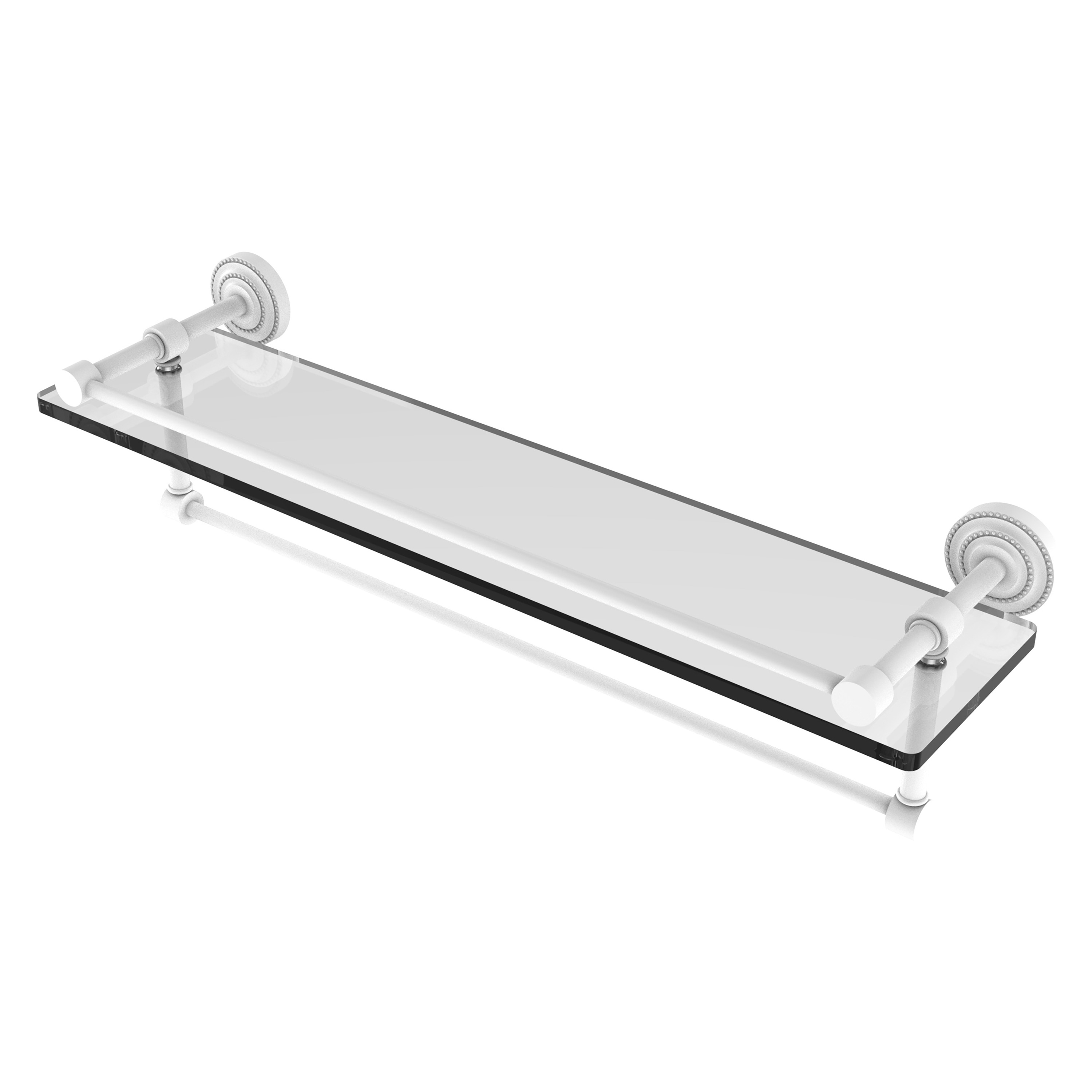 Allied Brass DT-1TB/22-GAL-WHM Dottingham Matte White Wall mount Bathroom Shelf ( 22-in x 5-in x 5-in )