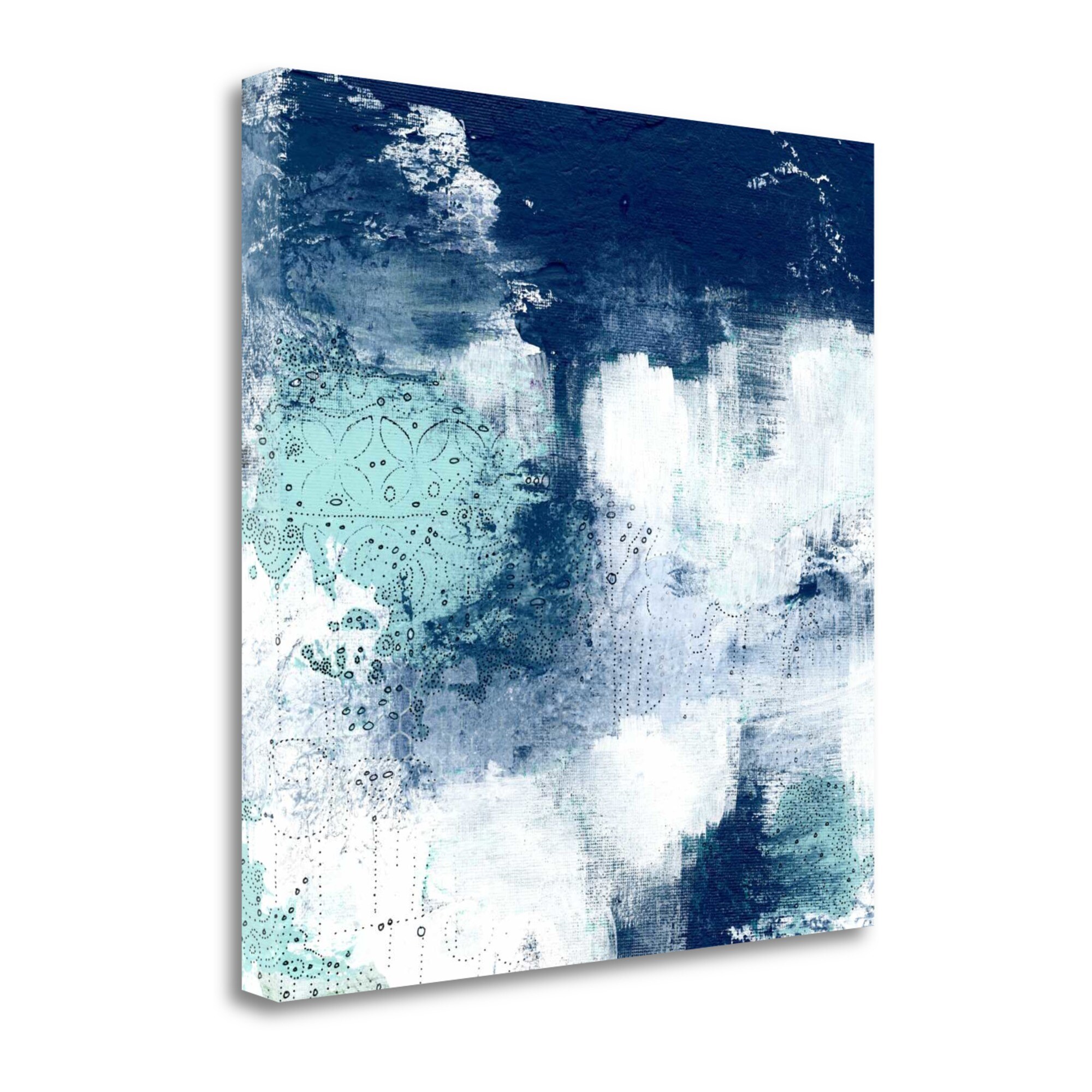 Tangletown Fine Art SBSO1036-2525C Navy Abstract Ii Sarah Ogren 25-in H x 25-in W Abstract Print on Canvas