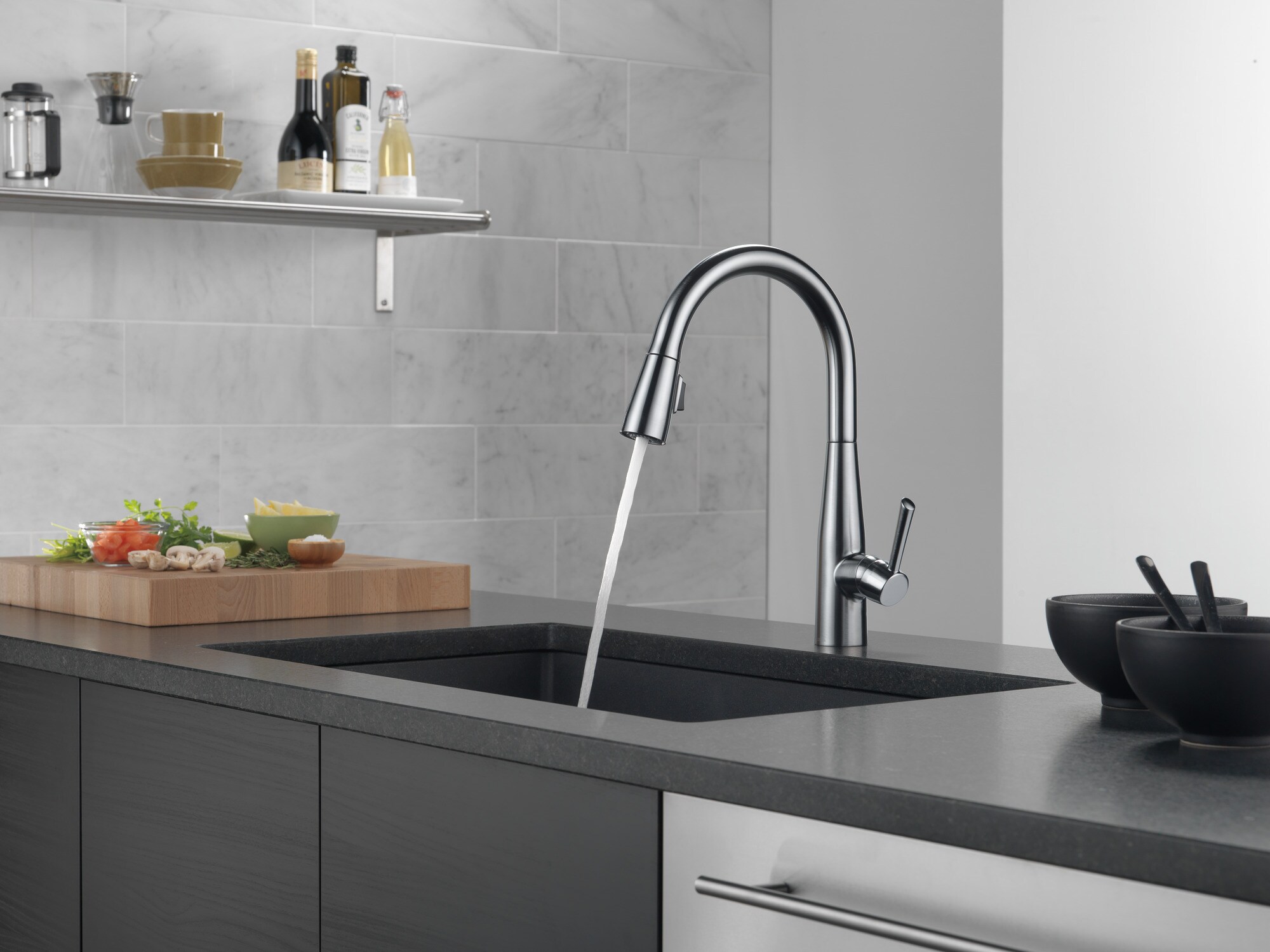 Arctic Stainless Steel Pull-Down Single Handle Kitchen Faucet