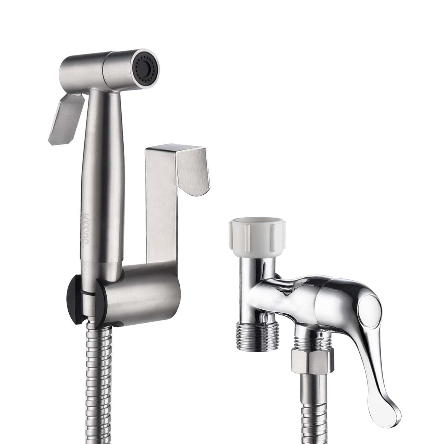 BEARSOLIM Silver Metal Bidet Sprayer for Toilet Handheld Cloth Diaper Sprayer