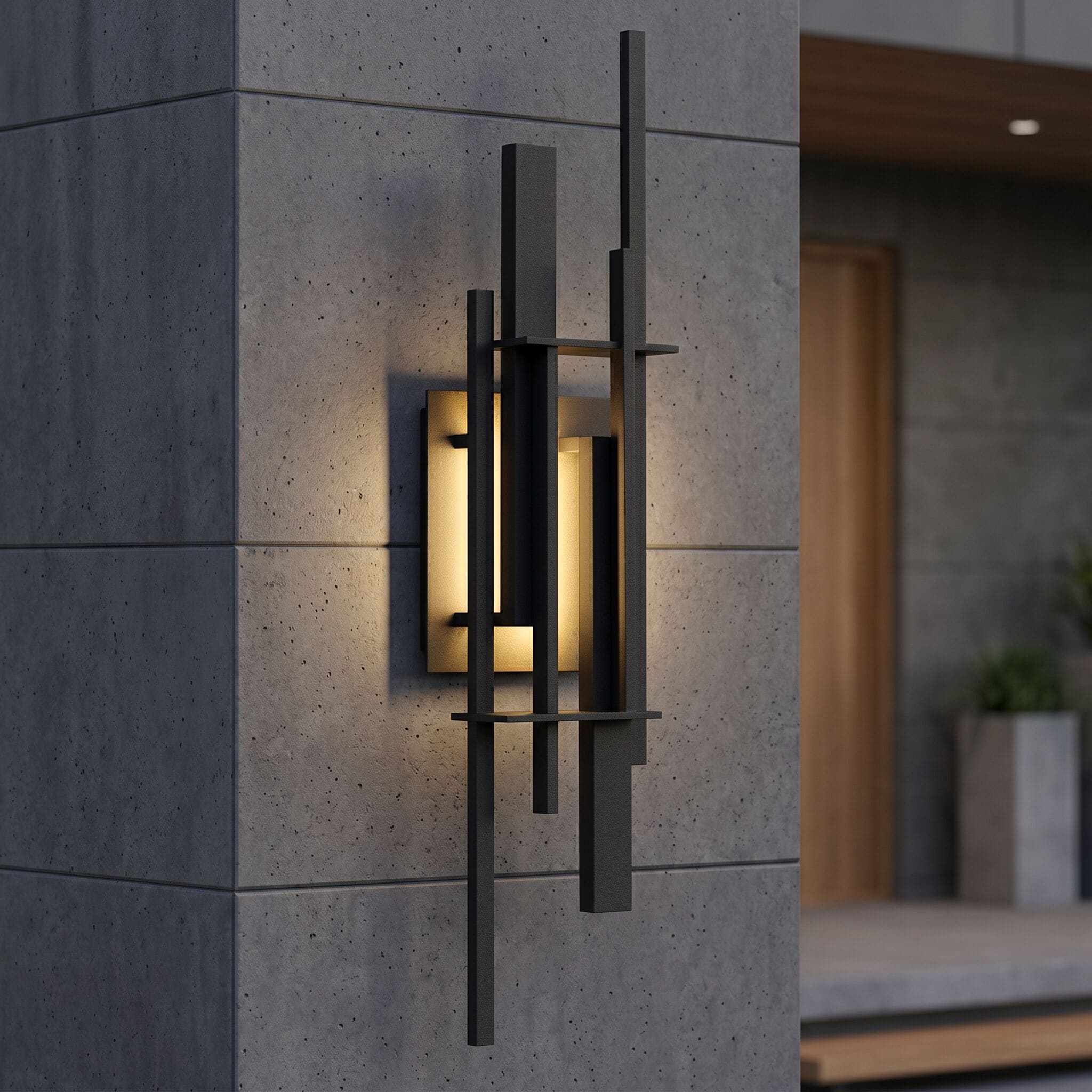 Quoizel Newton 28-in H Black Hardwired Integrated LED Outdoor Wall Light