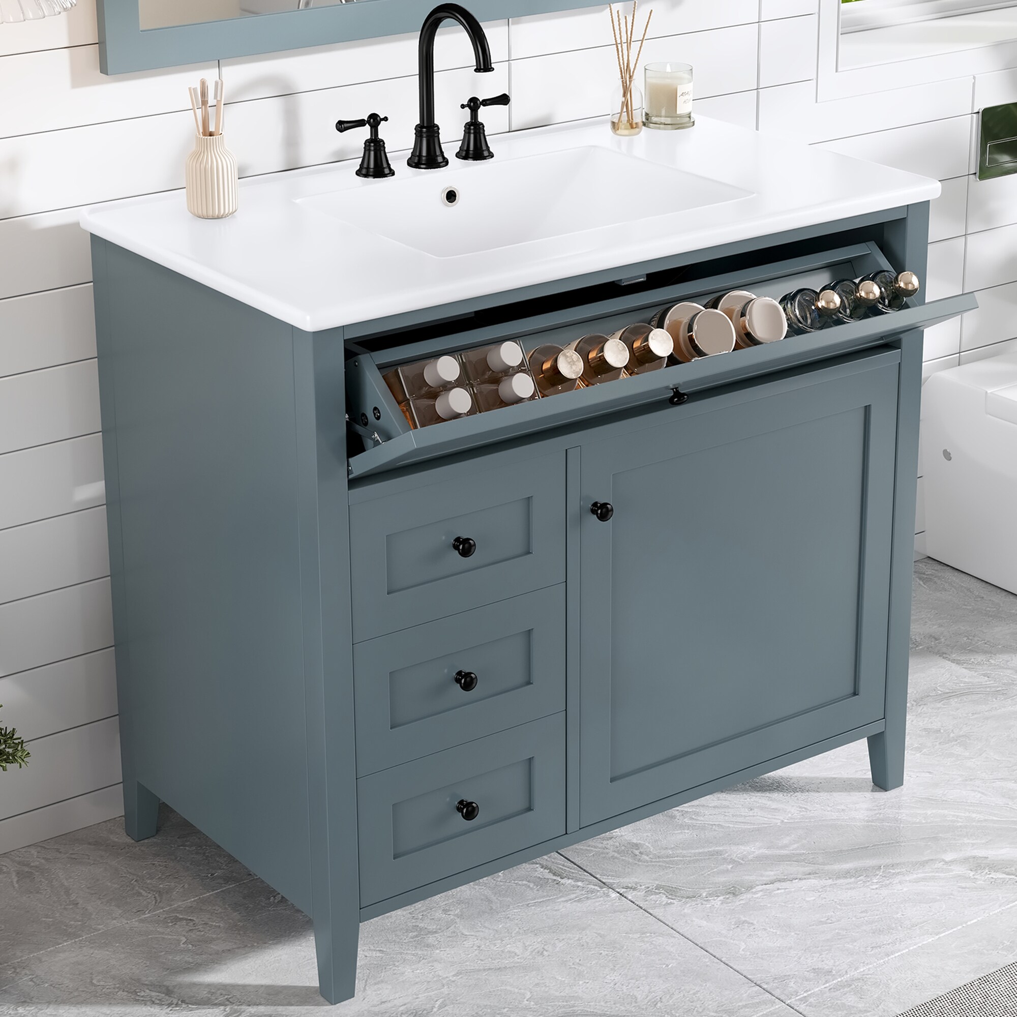 WELLFOR CBY-P350821E Bath-Vanity-Combo - View #2
