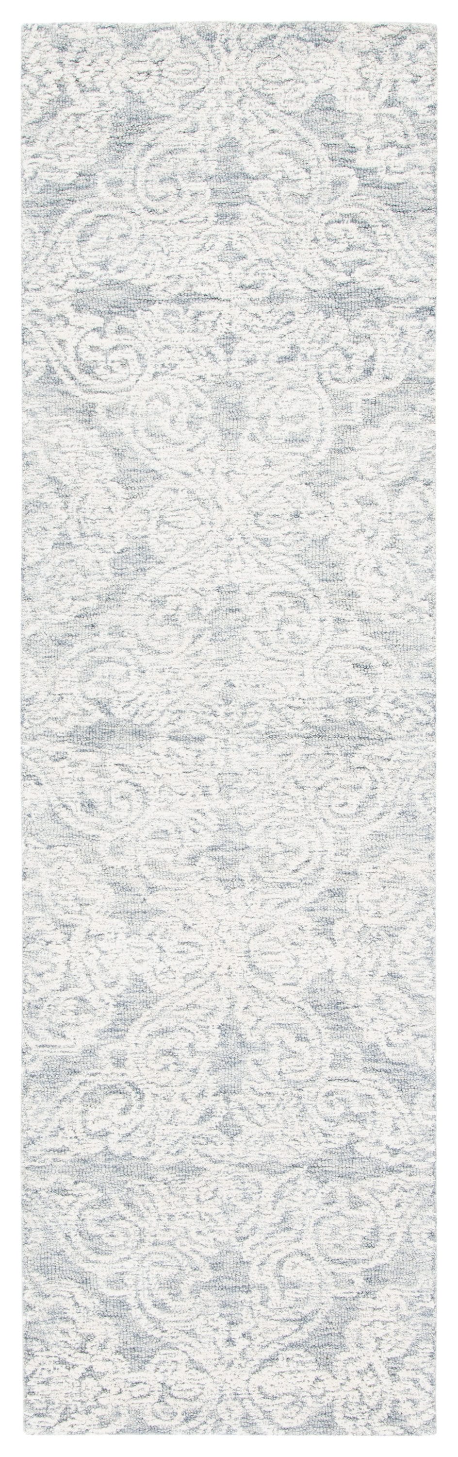 Safavieh MET997G-28 Metro Marcienne 2 x 8 (ft) Tufted Wool Light Gray/Ivory Rectangular Indoor Floral/Botanical Farmhouse/Cottage Runner rug