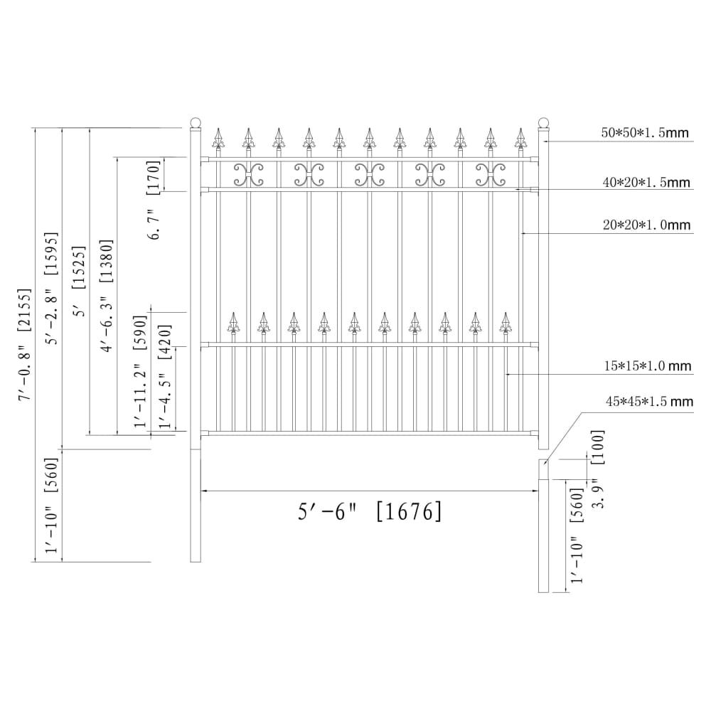 ALEKO FENCESTPDIY5X5.5-LO Fence-Gates - View #5