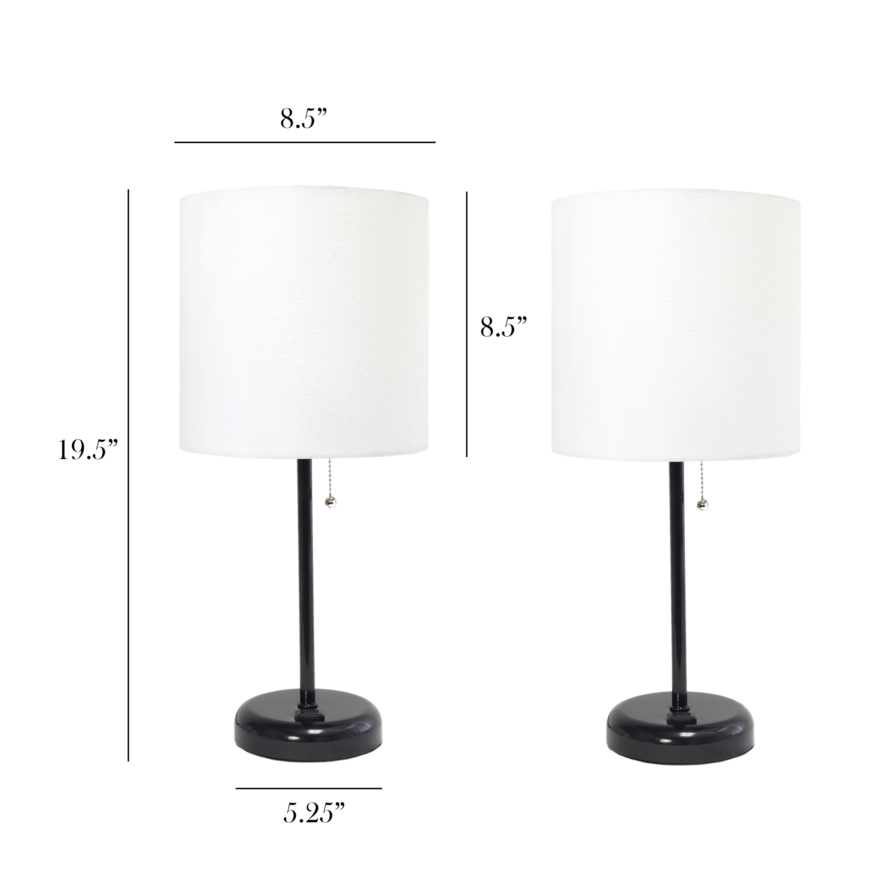 Simple Designs LT2024-BAW-2PK Table-Lamps - View #3