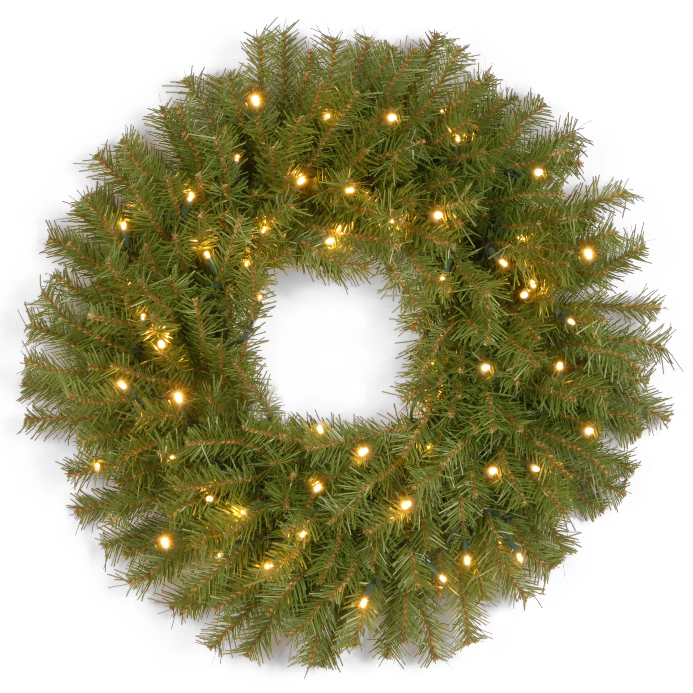 National Tree Company NF3-300T-30W-S 30-in Pre-lit Indoor/Outdoor Green Fir Artificial Christmas Wreath
