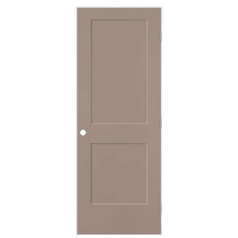 Masonite 826139 32-in x 80-in Sandpiper Hollow core 2-panel square Left hand Smooth Prefinished Molded composite Flat Jamb Single Prehung Interior Door
