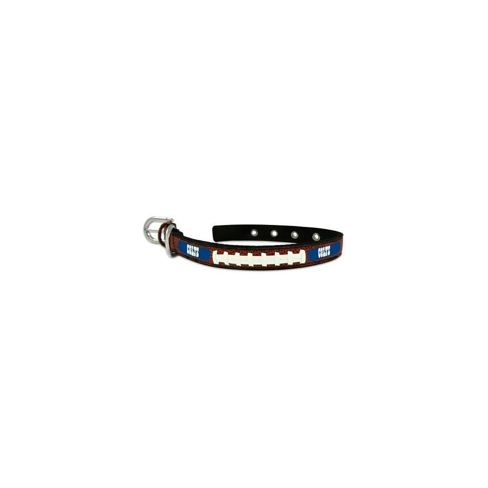 Mirage Pet Products MR303-14CL-SM  303-14 CL-SM Indianapolis Colts Classic Leather Small Football Collar