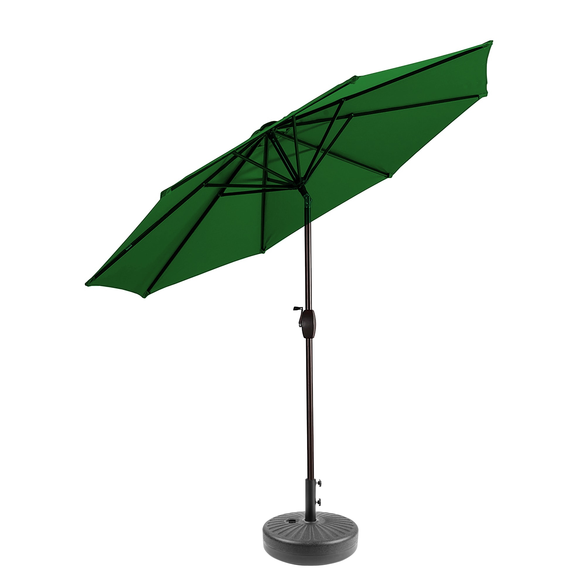 Westin Furniture 9806141-981RD-BK 9-Feet Steel Green Push-button Tilt Market Patio Umbrella with Base