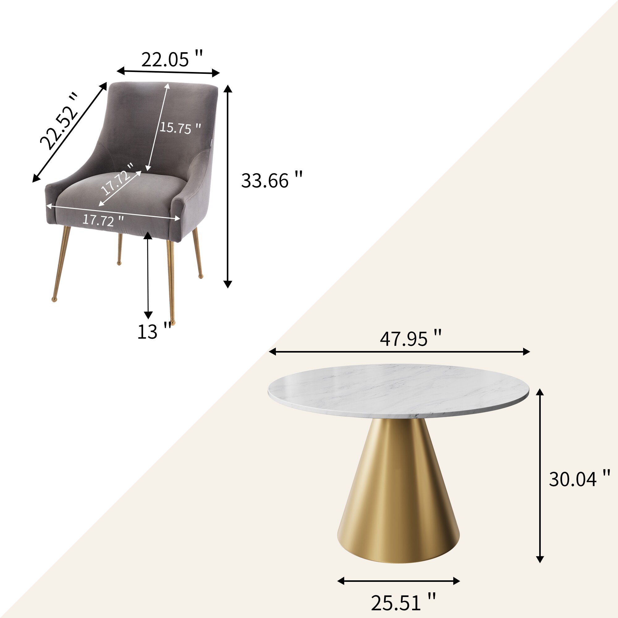 Clihome CL-RT3-BWHBG700GY Dining-Sets - View #5