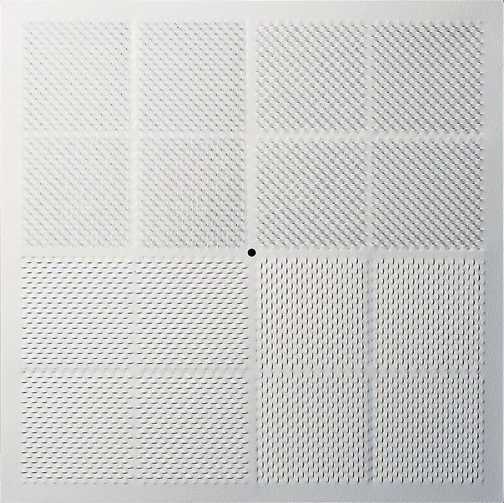 Price Diffuser Flush Face 10" Round 24 x 24 White Steel Perforated Return 