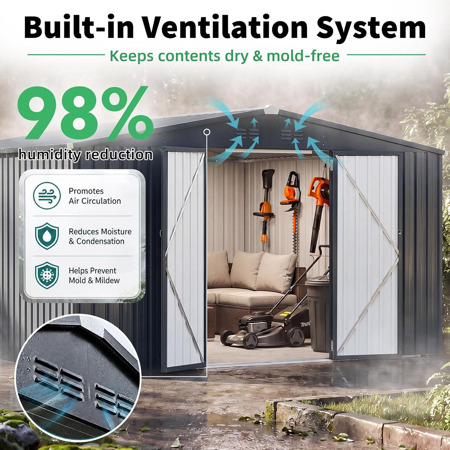 YODOLLA 16322DG-Y-LS02 Metal-Storage-Buildings-Sheds - View #4