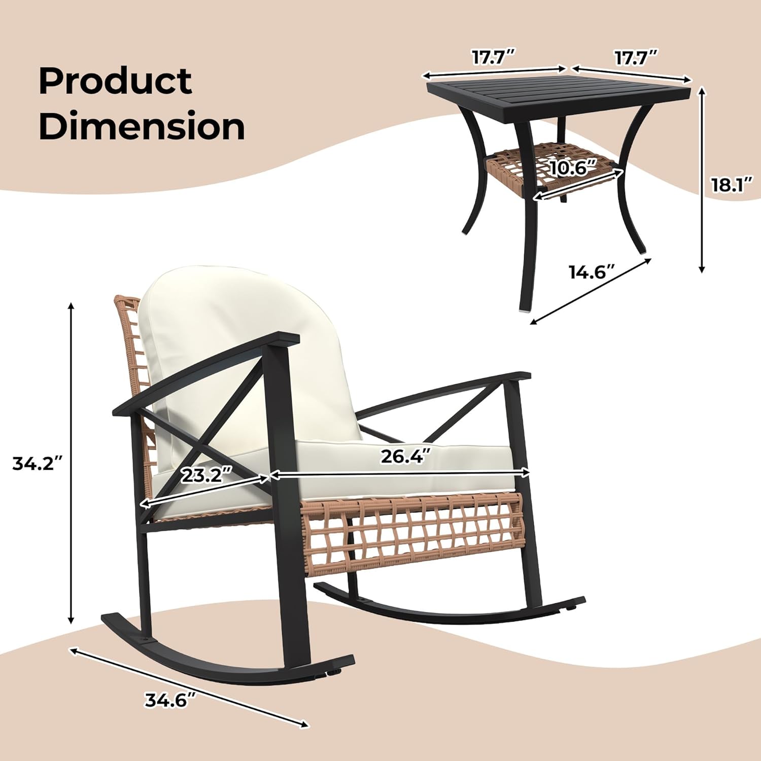 Qeetex LHF-HW-PPG-339CUBWX Patio-Conversation-Sets - View #2