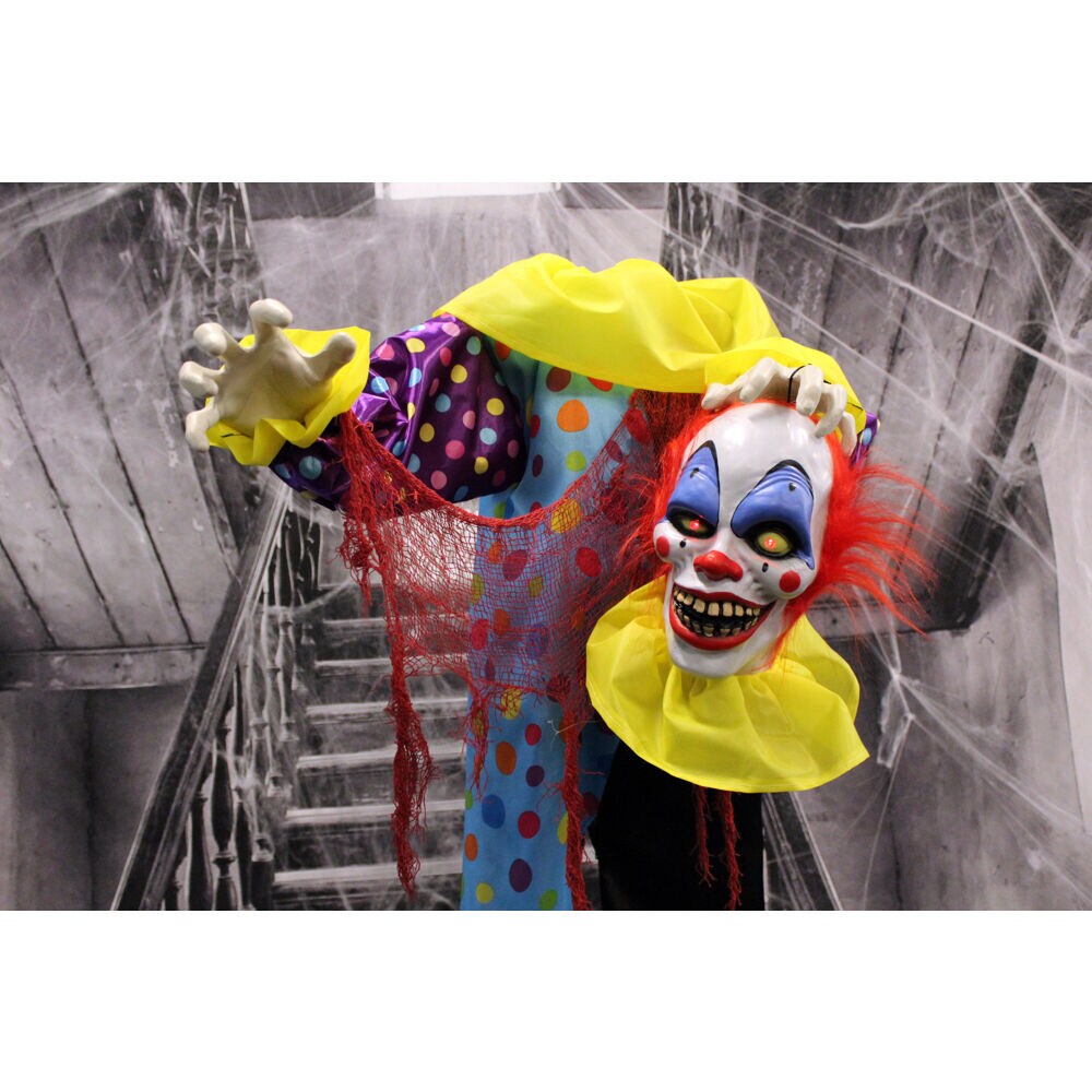 Life-Size Scary Talking Clown with Flashing Red Eyes