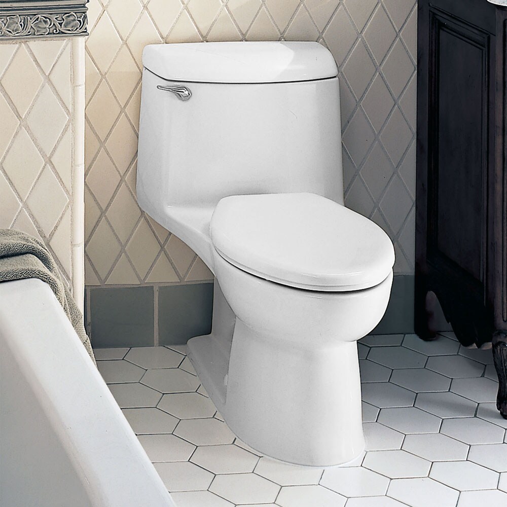 American Standard 2034314.020 Champion White Elongated Standard height 12-in Rough-In 1.6 GPF Single Slow Close Feature 1-piece Toilet