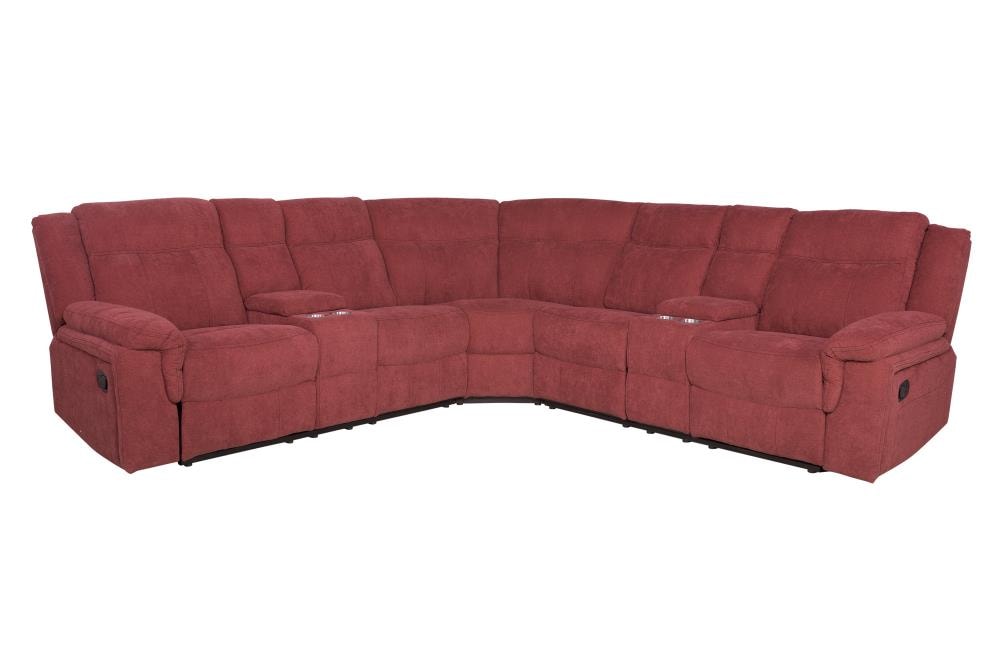 Clihome Sectional Sofa Modern 3 Piece, Red Wine On Brown Leather Sofa