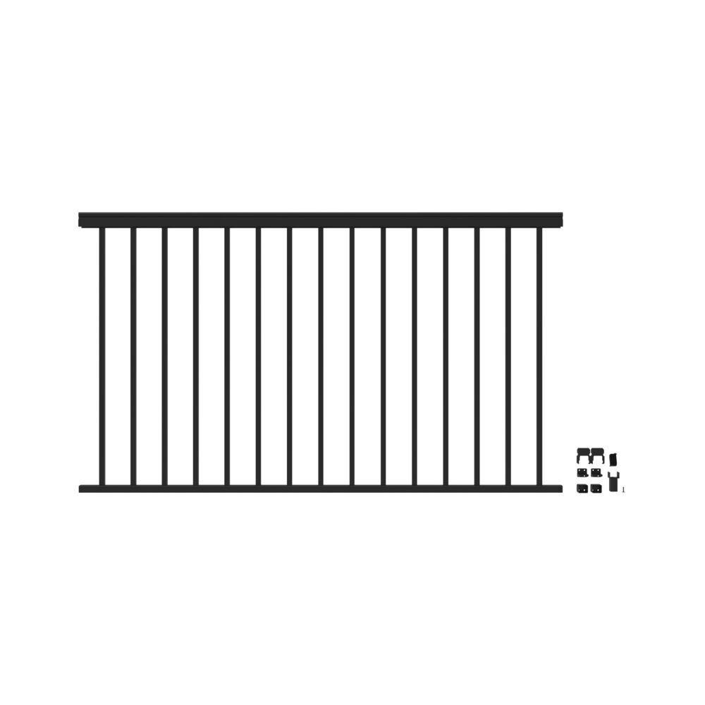 Freedom 73043027 VersaRail Classic 6-ft x 42-in Matte Black Aluminum Deck Rail Kit