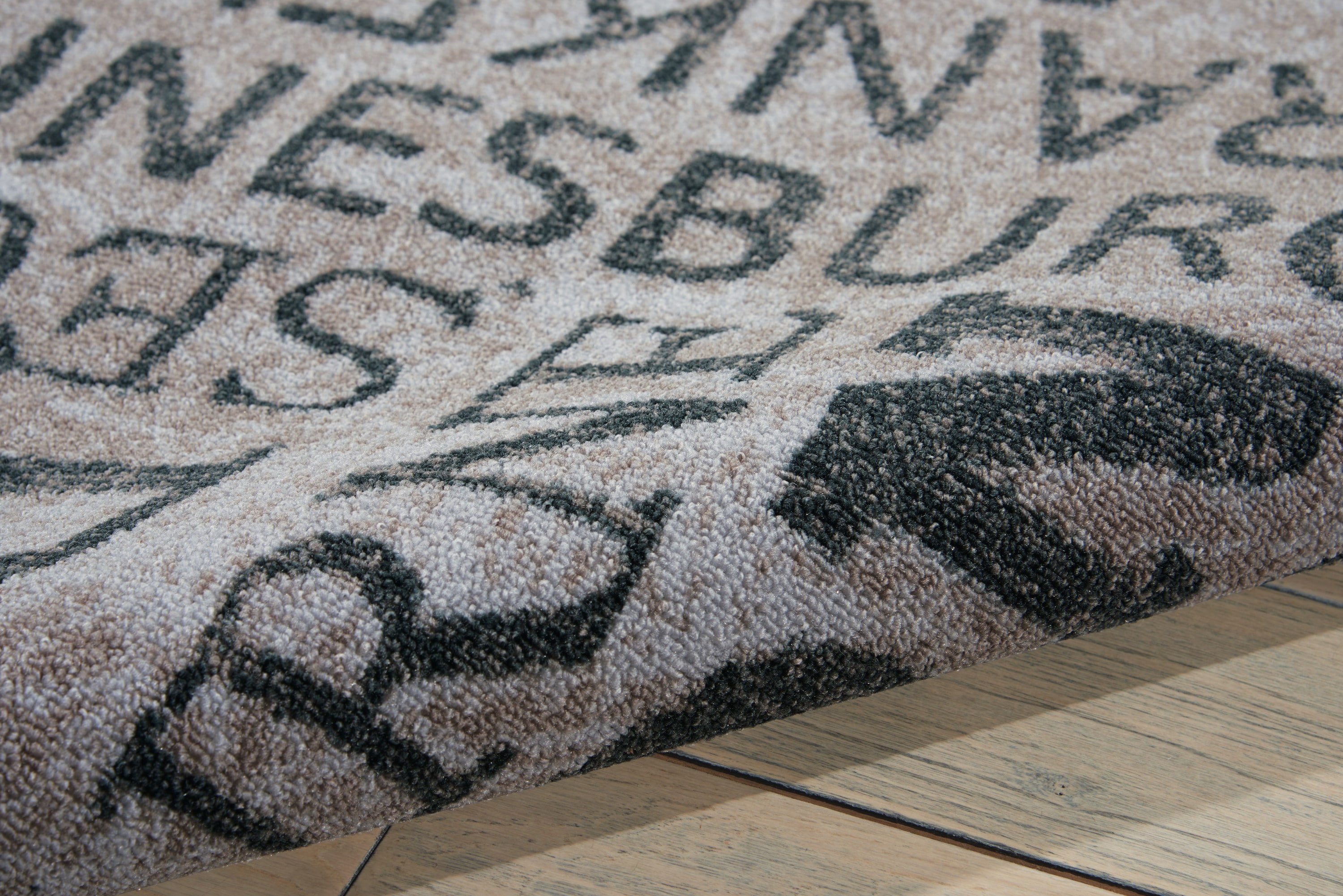 Graphite Rectangular Synthetic Flat Woven Area Rug