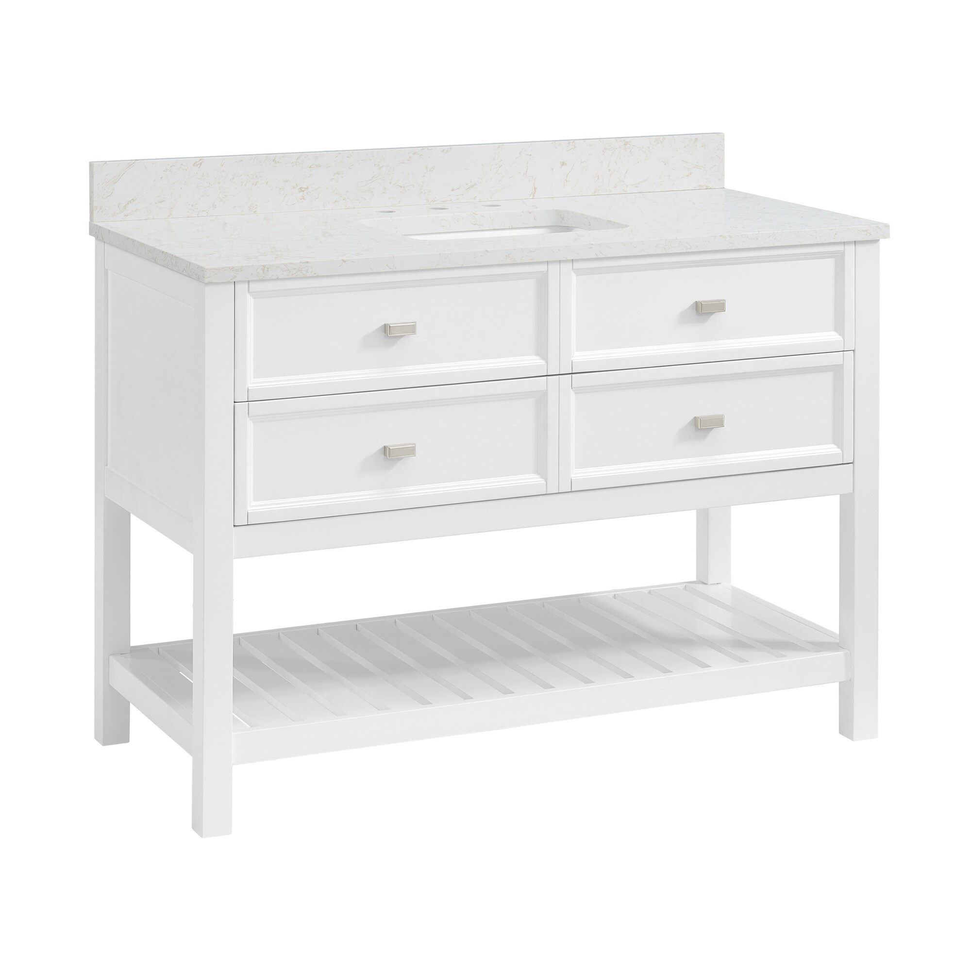 allen + roth Canterbury 48-in White Undermount Single Sink Bathroom ...