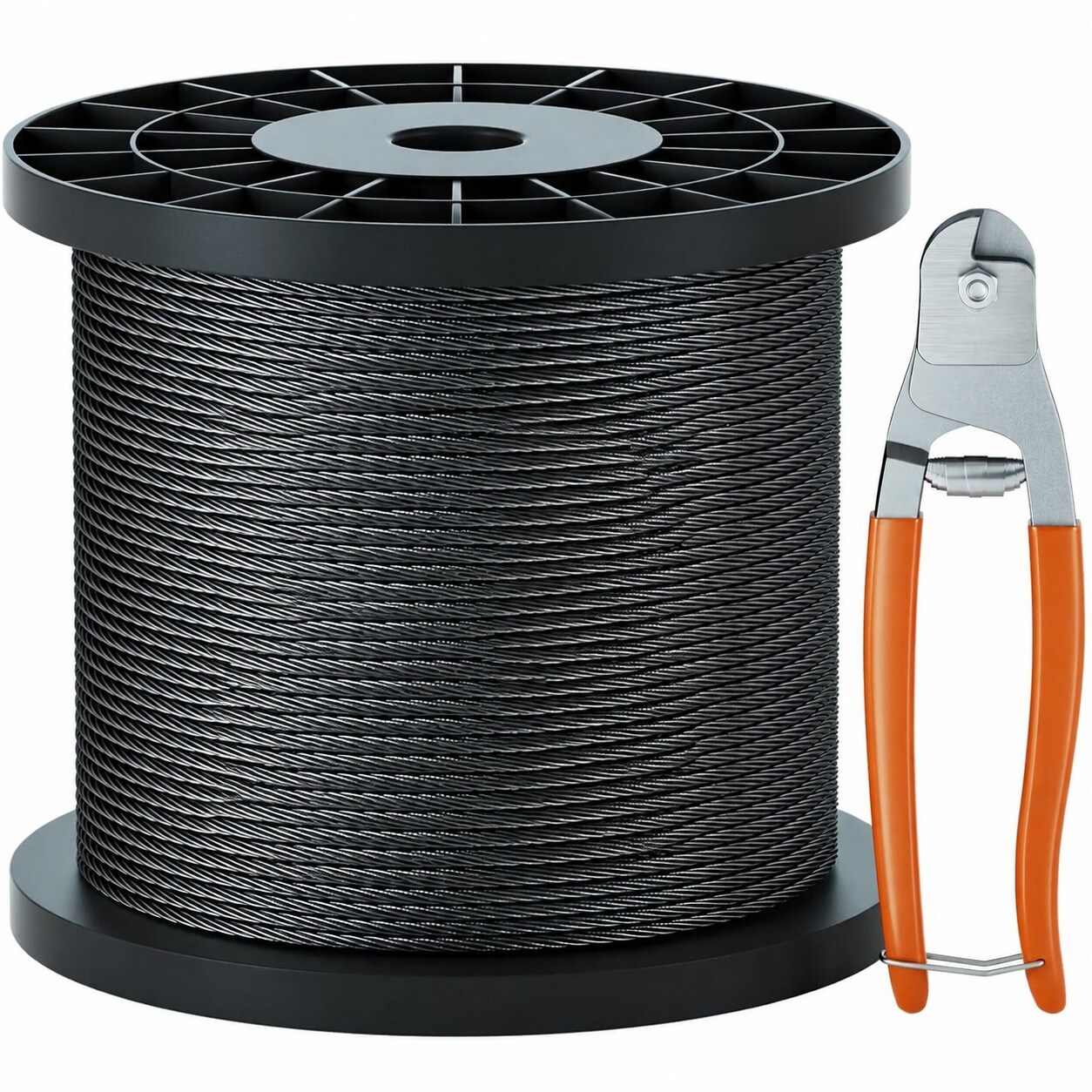 Oyezvary  1/8 T316 Black Stainless Steel Cable 600FT Corrosion Resistant Wire Rope for Deck Railing Systems and Outdoor Projects