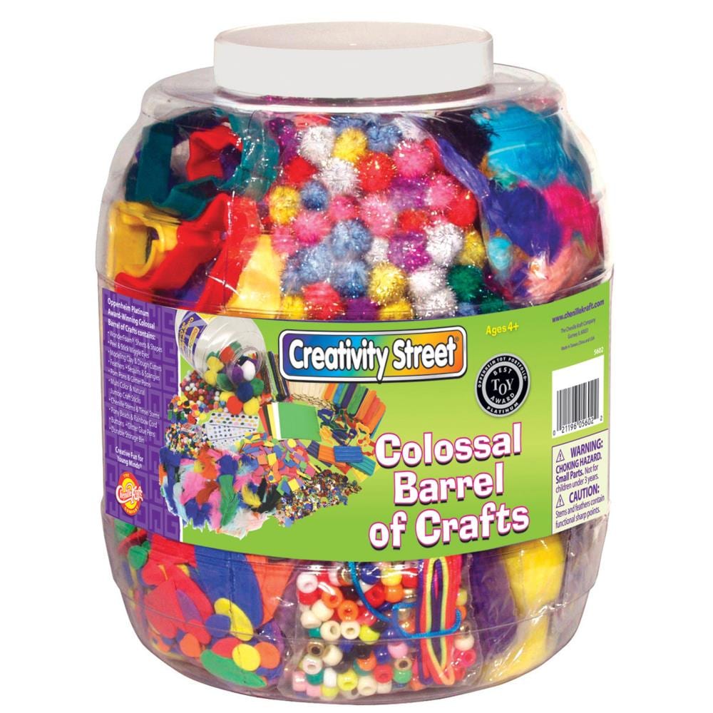 Creativity Street CK-5602 Colossal Barrel of Crafts, Assorted Colors and Sizes, 1 Kit
