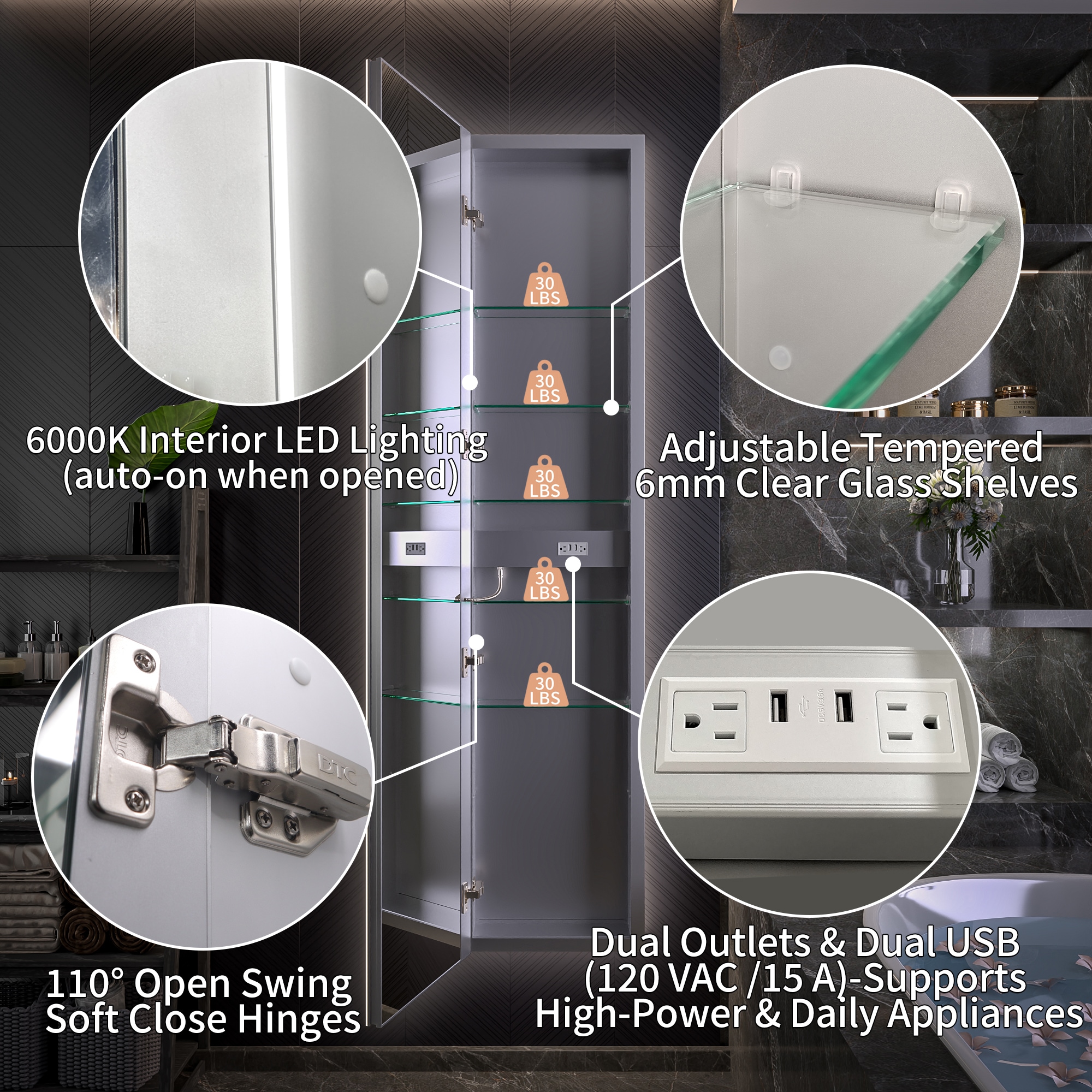 CALVON CAH-1670V21L Bathroom-Medicine-Cabinets - View #6