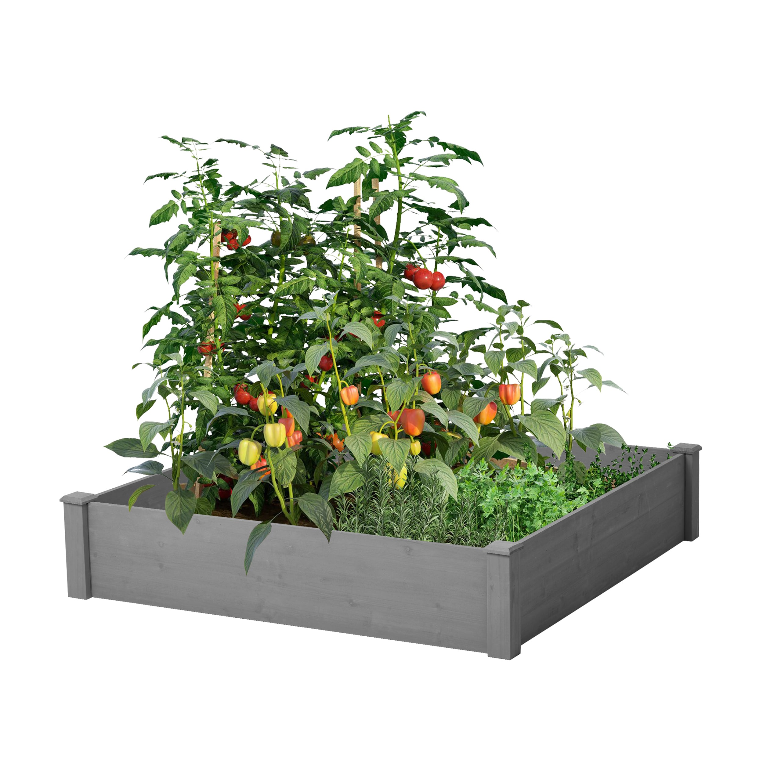 AHIOU HOME ZAAHG-P163451GB 13-cu ft 48-in W x 48-in L x 10-in H Gray Wood Raised Garden Bed