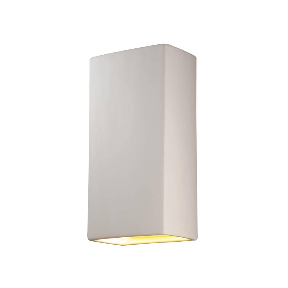 Justice Design Group CER-1170W-BIS Ambiance 1 -Light 21-in H White Hardwired Outdoor Wall Light