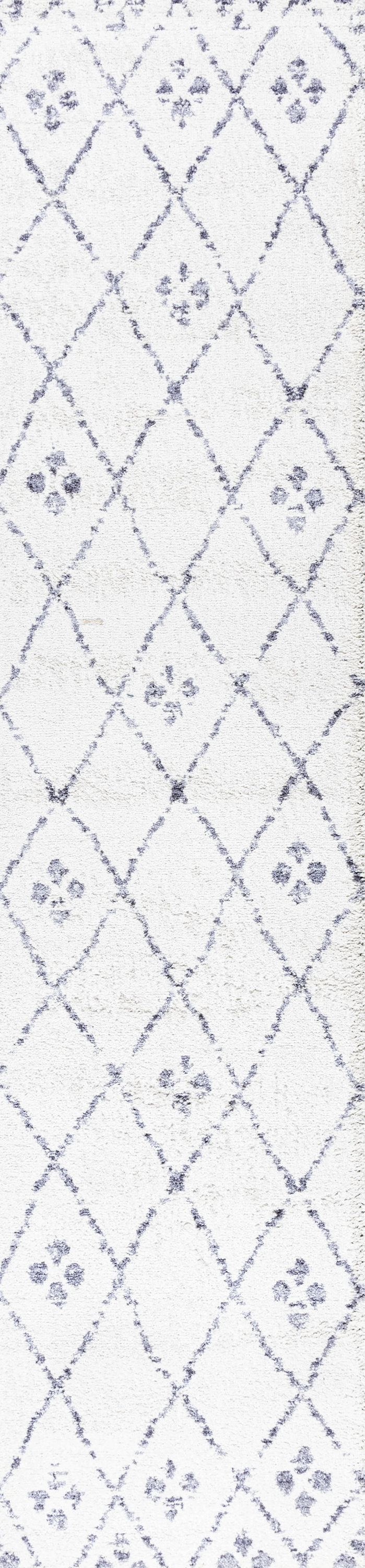 Ivory and Gray Moroccan Geometric Short Pile Area Rug