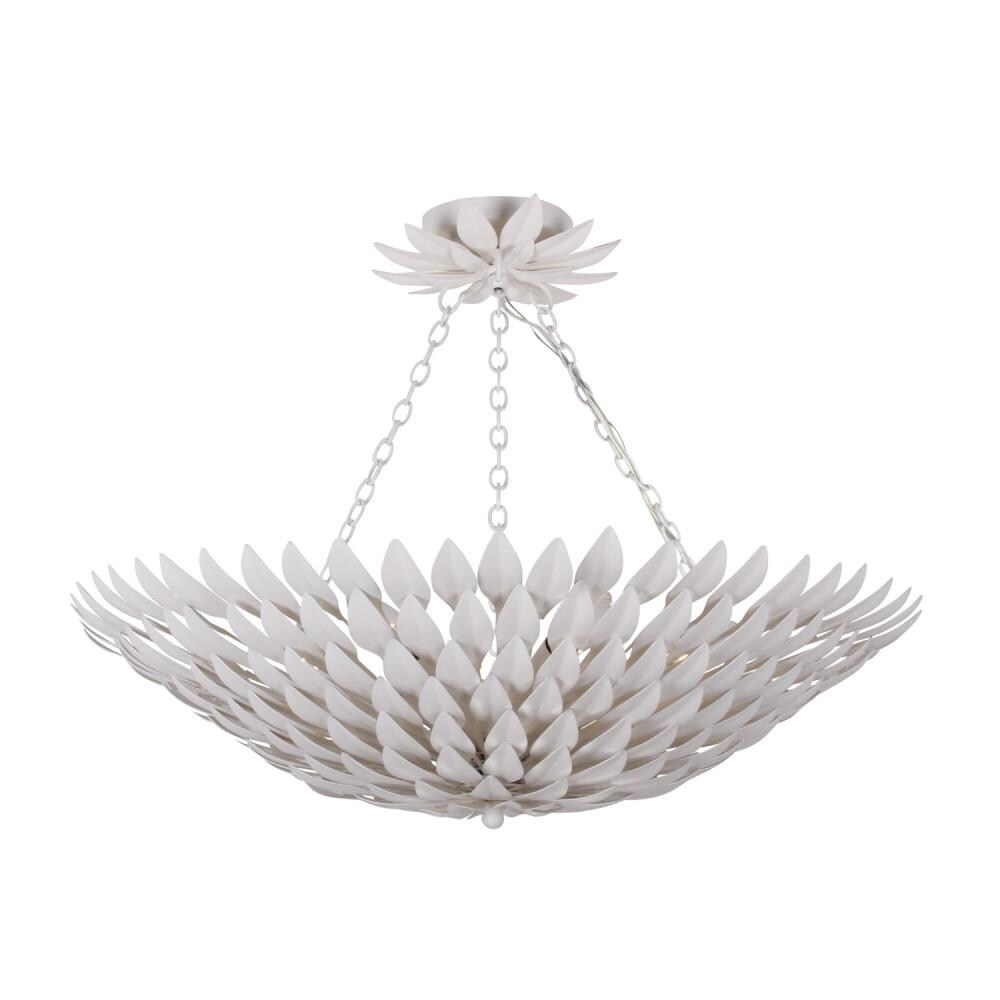 Crystorama Broche 6-Light Matte White Transitional Damp Rated Chandelier in  the Chandeliers department at