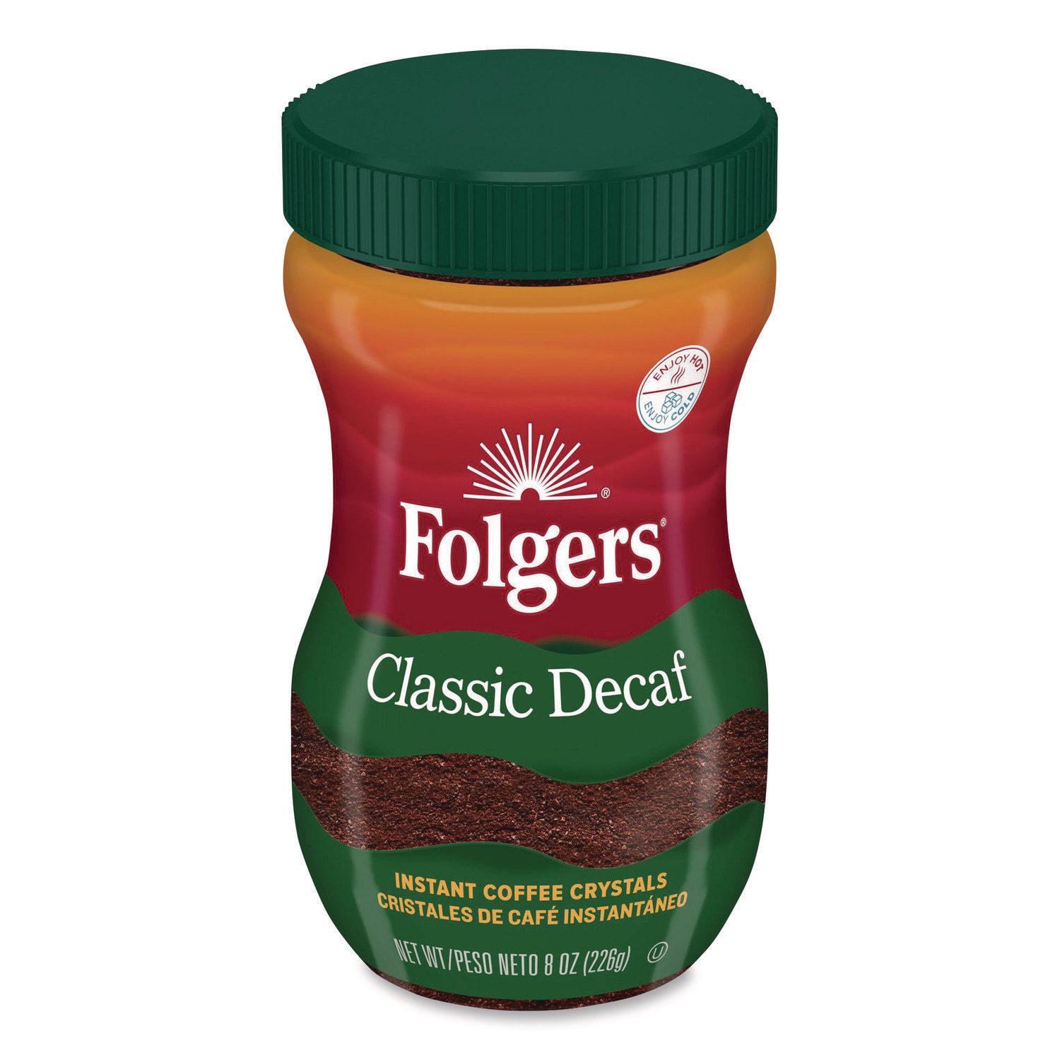 Folgers Classic Decaf Instant Coffee 8 oz Jar