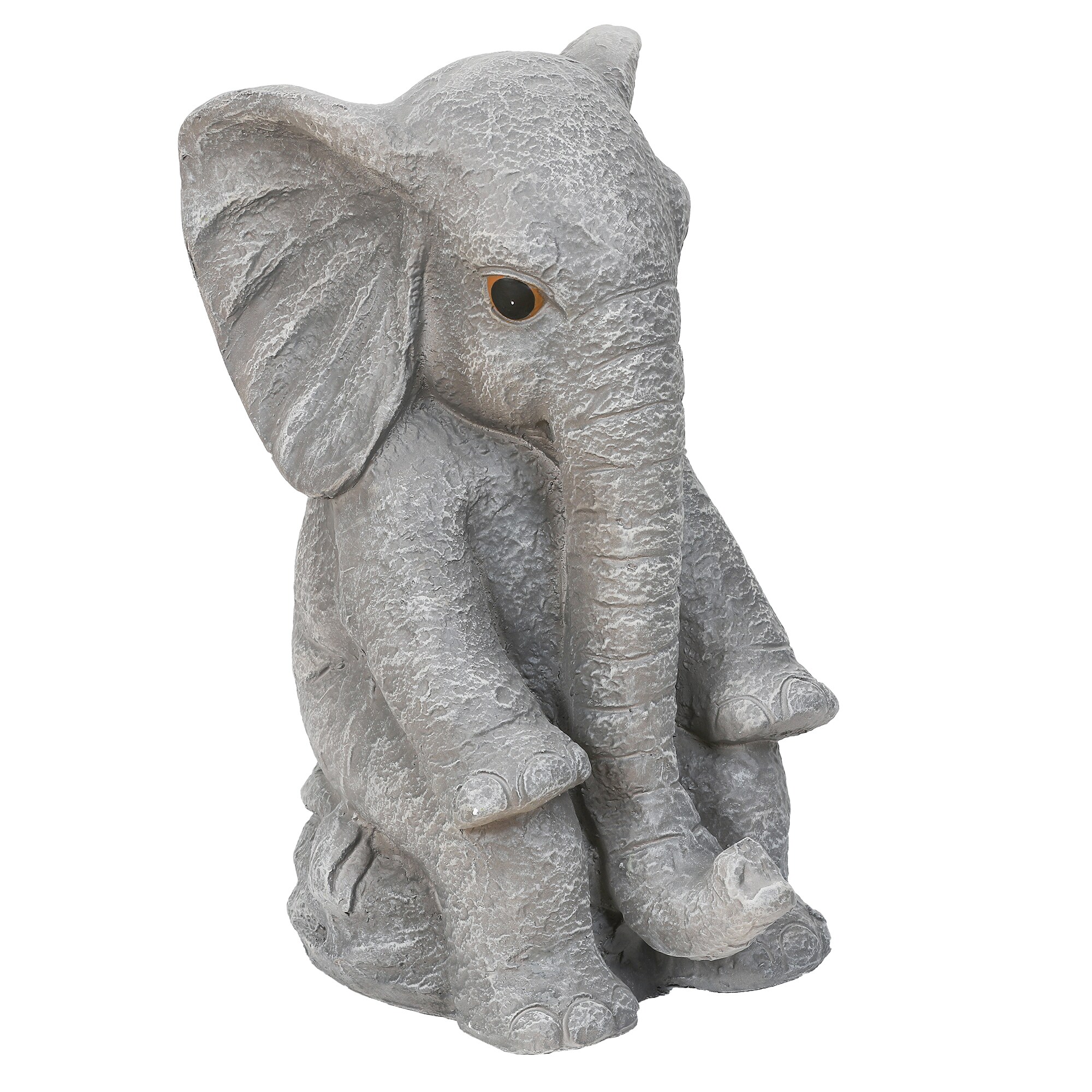 LuxenHome 18.63-in H x 12.2-in W Gray Elephant Garden Statue at Lowes.com