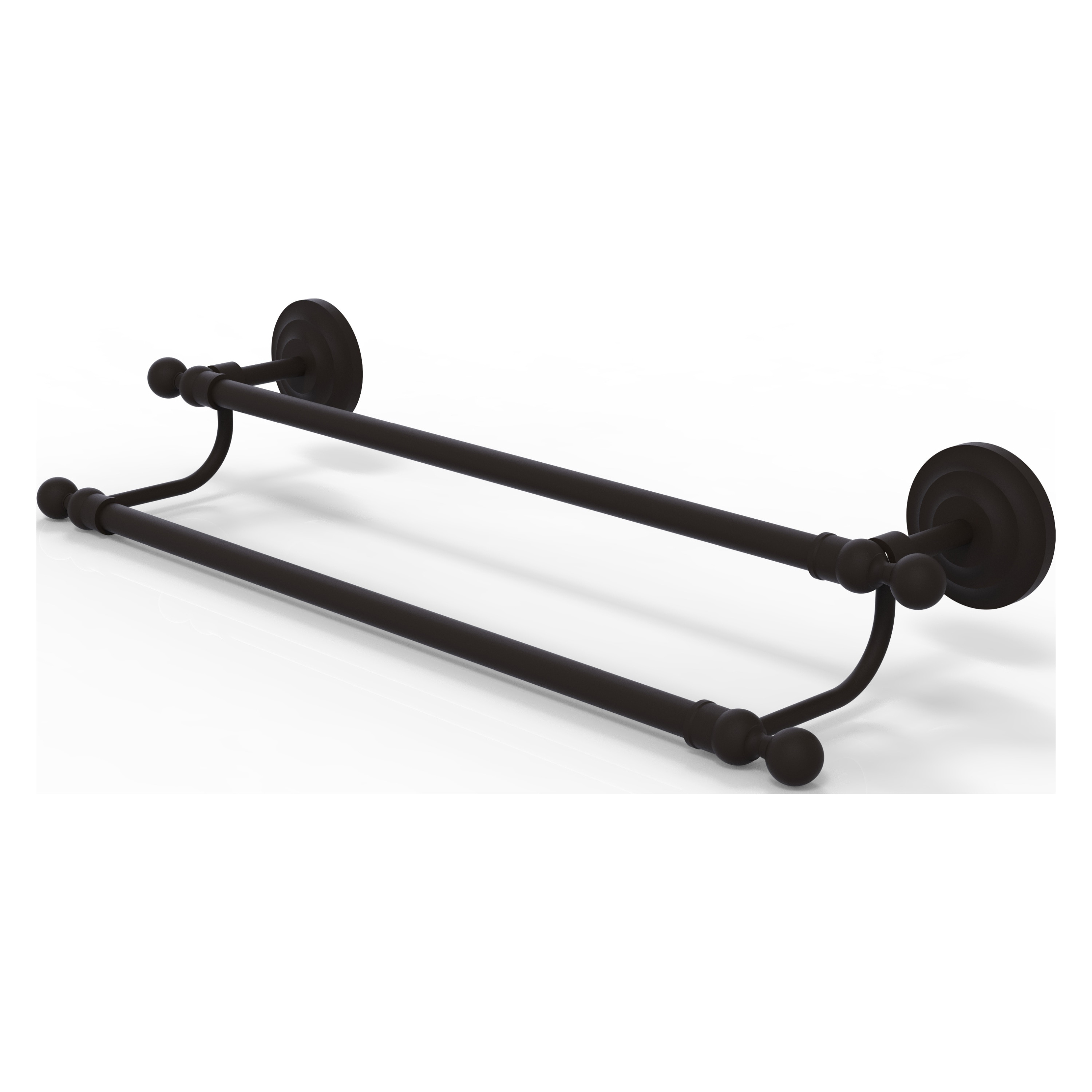 Allied Brass QN-72/24-ORB Que New 24-in double Oil-rubbed bronze Wall mount Double Towel Bar